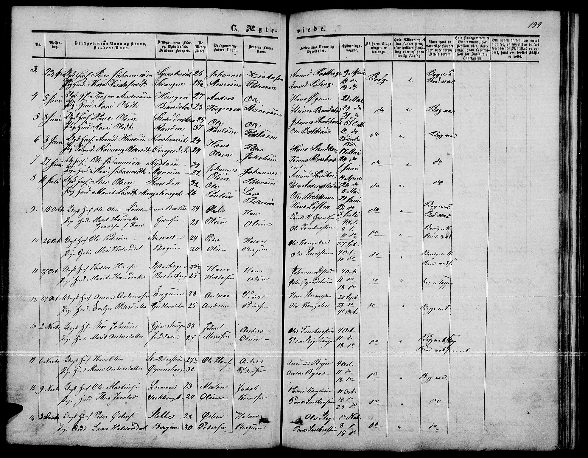 Nord-Fron prestekontor, SAH/PREST-080/H/Ha/Hab/L0001: Parish register (copy) no. 1, 1851-1883, p. 199