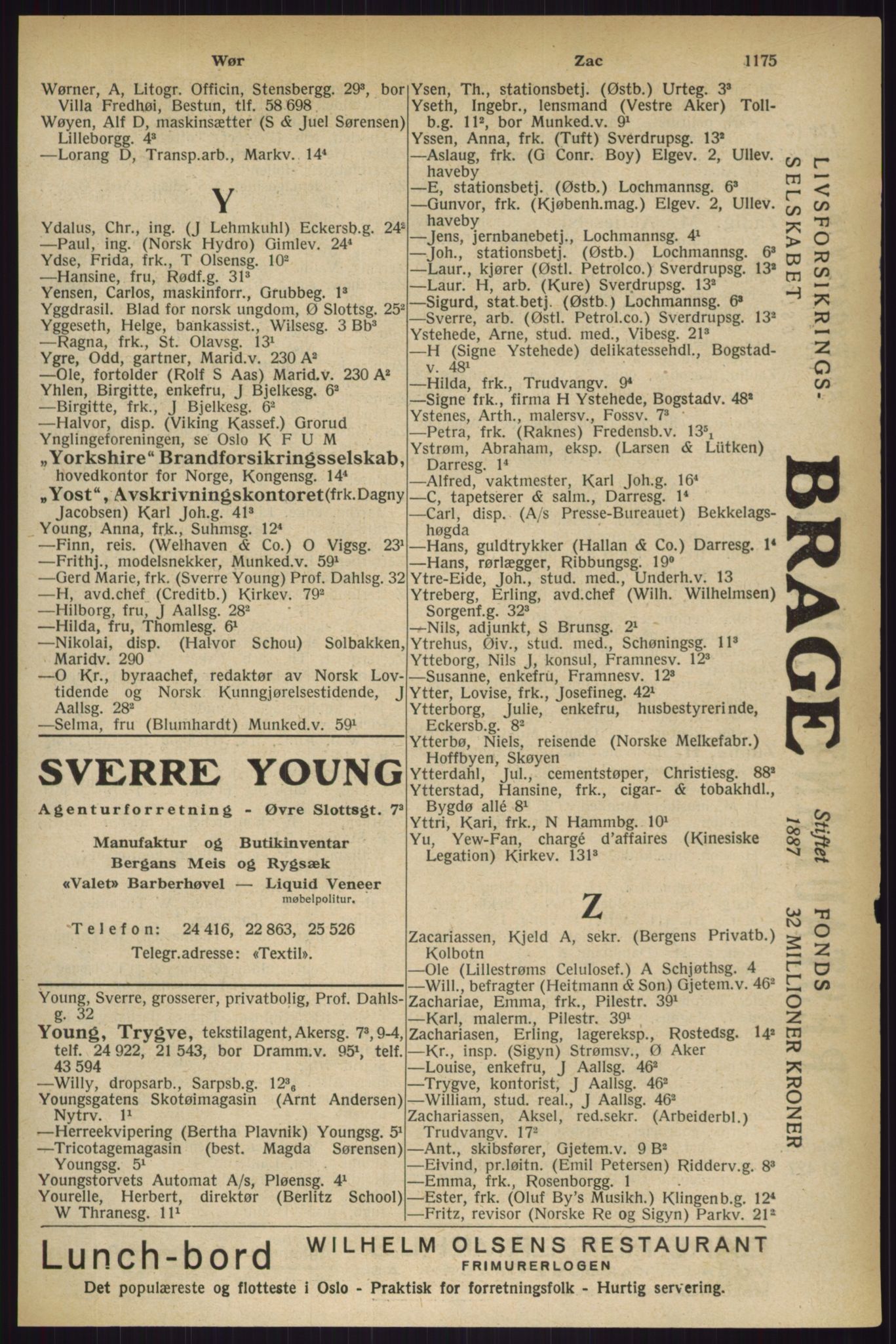 Kristiania/Oslo adressebok, PUBL/-, 1927, p. 1175