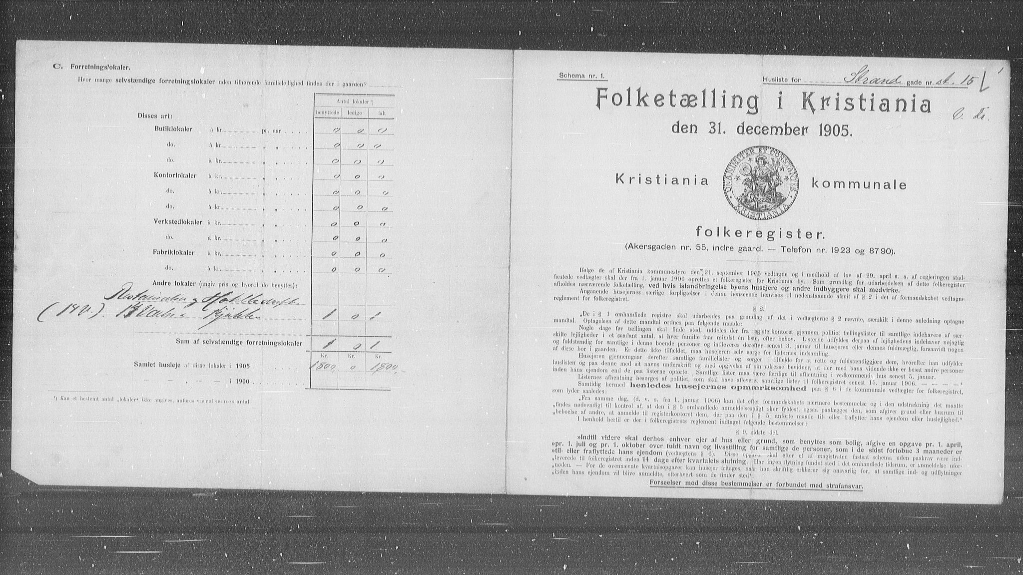 OBA, Municipal Census 1905 for Kristiania, 1905, p. 53797