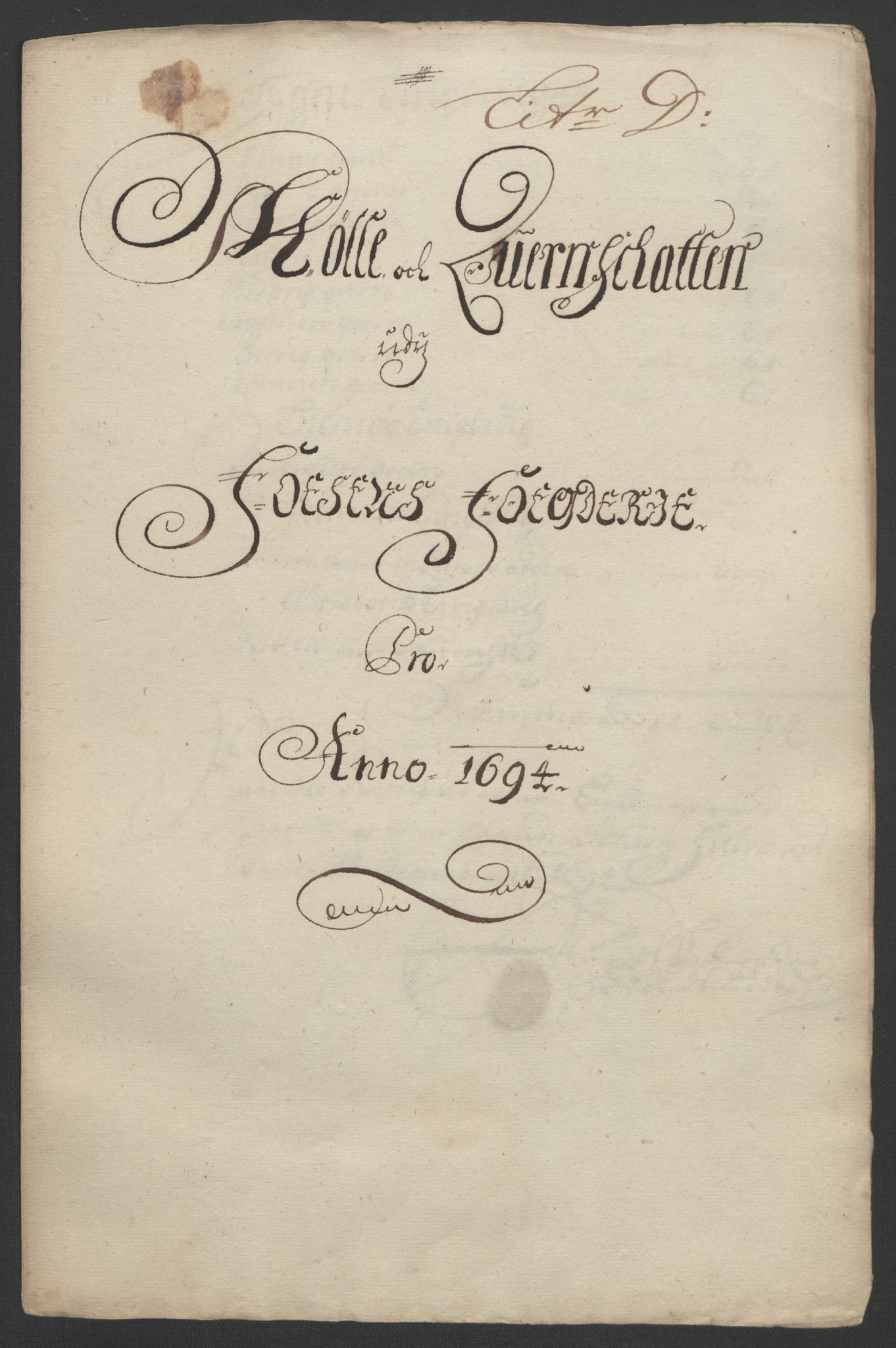 Rentekammeret inntil 1814, Reviderte regnskaper, Fogderegnskap, RA/EA-4092/R57/L3850: Fogderegnskap Fosen, 1694, p. 85