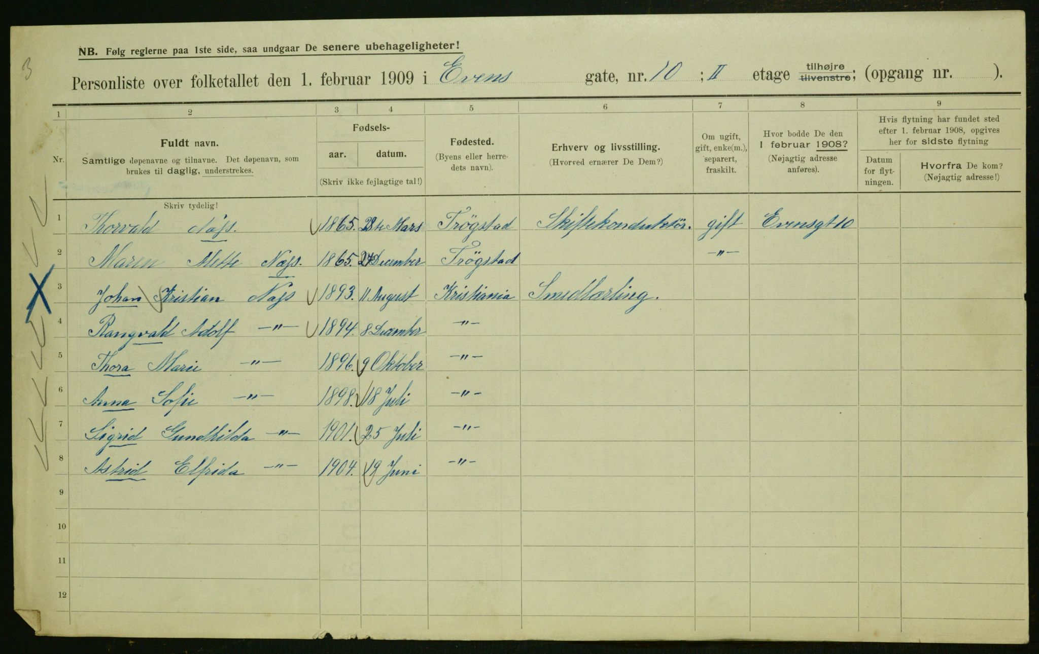 OBA, Municipal Census 1909 for Kristiania, 1909, p. 20670