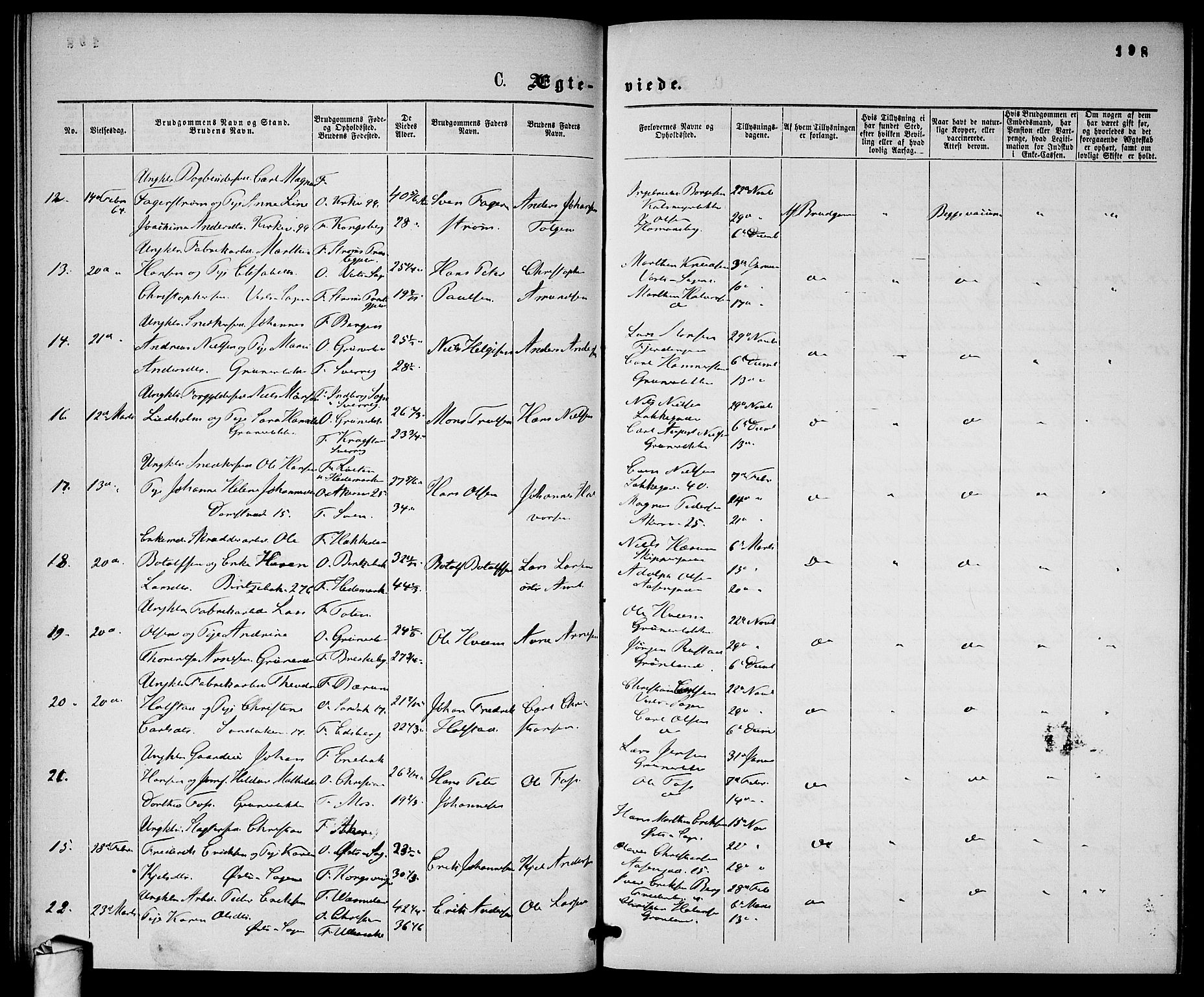 Gamle Aker prestekontor Kirkebøker, SAO/A-10617a/G/L0001: Parish register (copy) no. 1, 1861-1868, p. 198