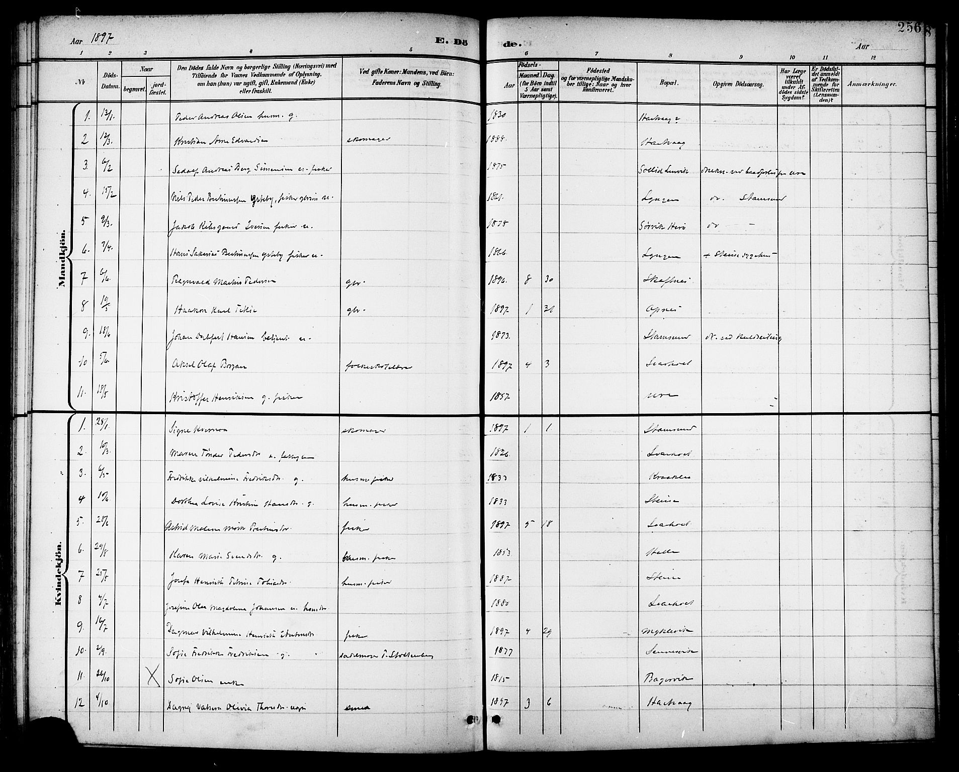 Ministerialprotokoller, klokkerbøker og fødselsregistre - Nordland, AV/SAT-A-1459/882/L1179: Parish register (official) no. 882A01, 1886-1898, p. 256