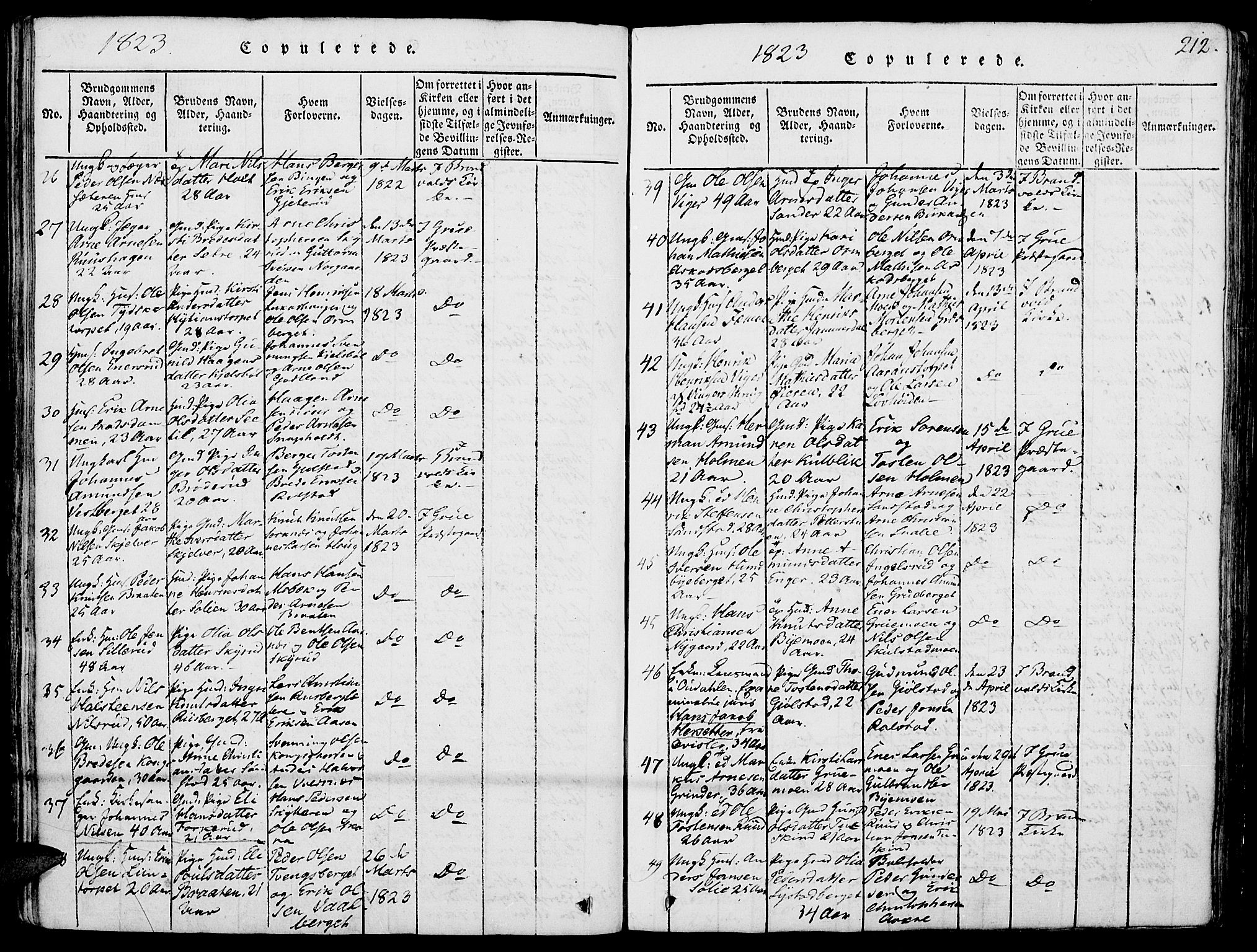 Grue prestekontor, AV/SAH-PREST-036/H/Ha/Haa/L0006: Parish register (official) no. 6, 1814-1830, p. 212