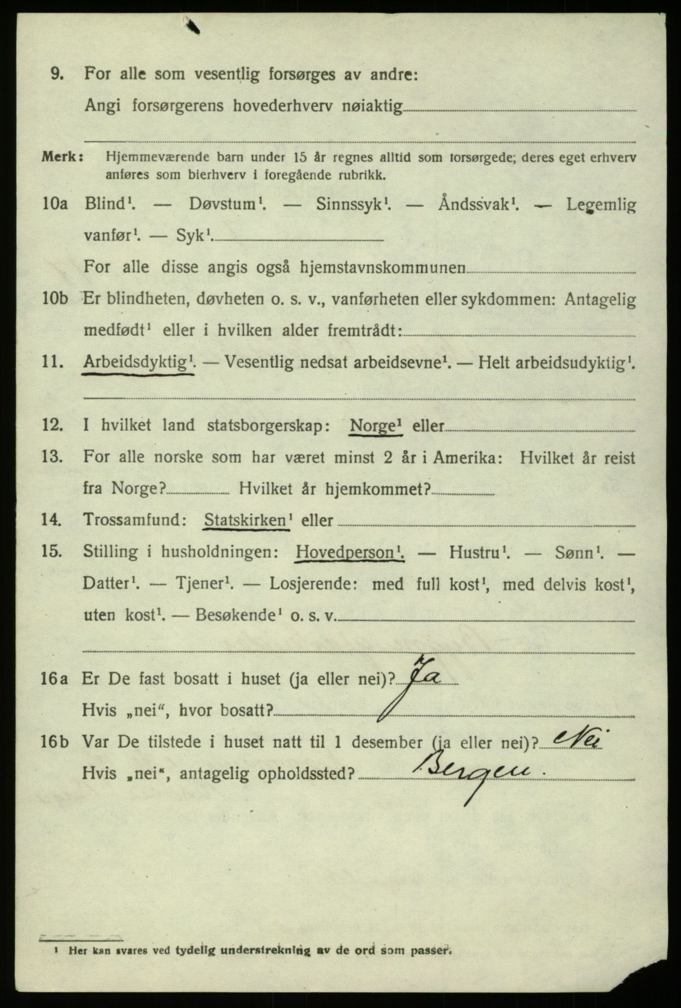 SAB, 1920 census for Hosanger, 1920, p. 6474