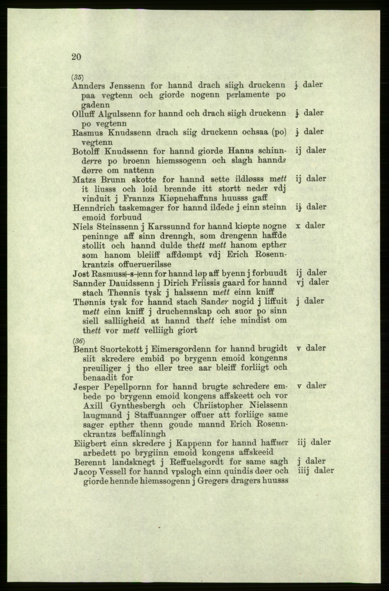 Publikasjoner utgitt av Arkivverket, PUBL/PUBL-001/C/0004: Bind 4: Rekneskap for Bergenhus len 1566-1567: A. Inntekt, 1566-1567, p. 20