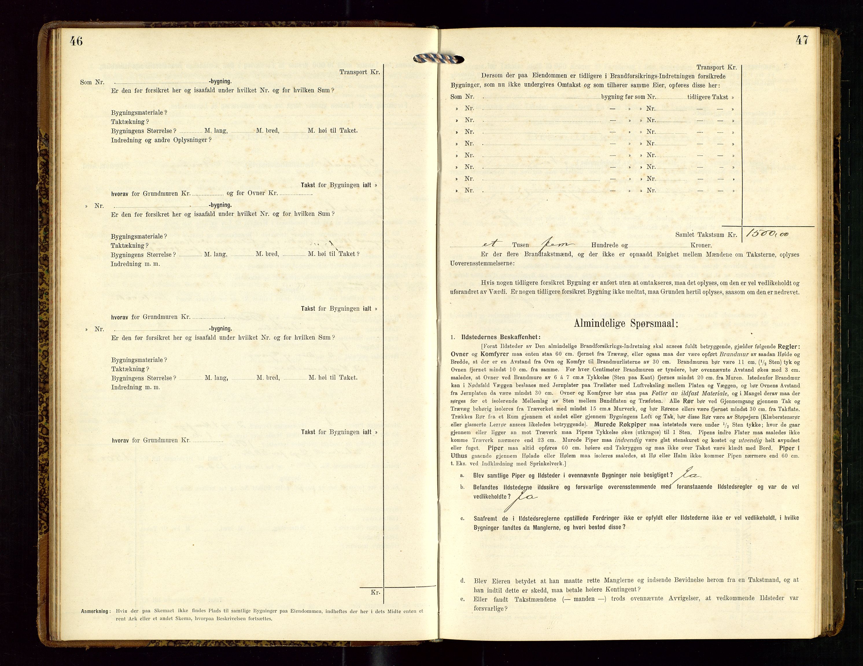 Sokndal lensmannskontor, SAST/A-100417/Gob/L0003: "Brandtakst-Protokol", 1914-1917, p. 46-47