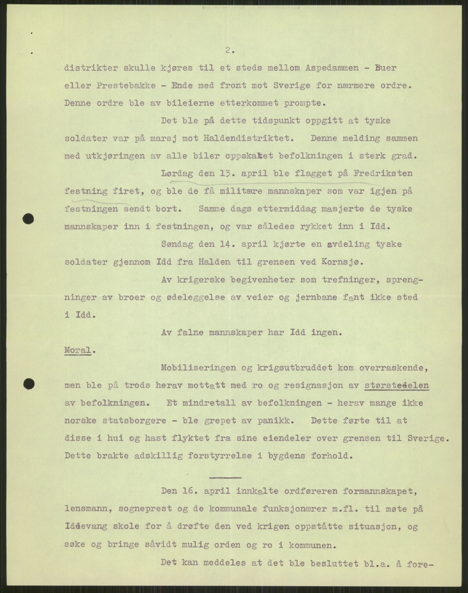 Forsvaret, Forsvarets krigshistoriske avdeling, AV/RA-RAFA-2017/Y/Ya/L0013: II-C-11-31 - Fylkesmenn.  Rapporter om krigsbegivenhetene 1940., 1940, p. 90