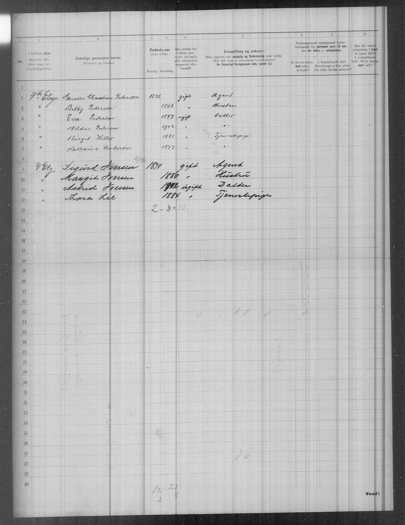 OBA, Municipal Census 1902 for Kristiania, 1902, p. 2323