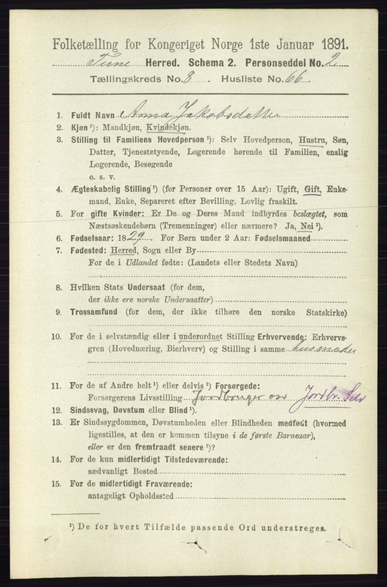 RA, 1891 census for 0130 Tune, 1891, p. 6132