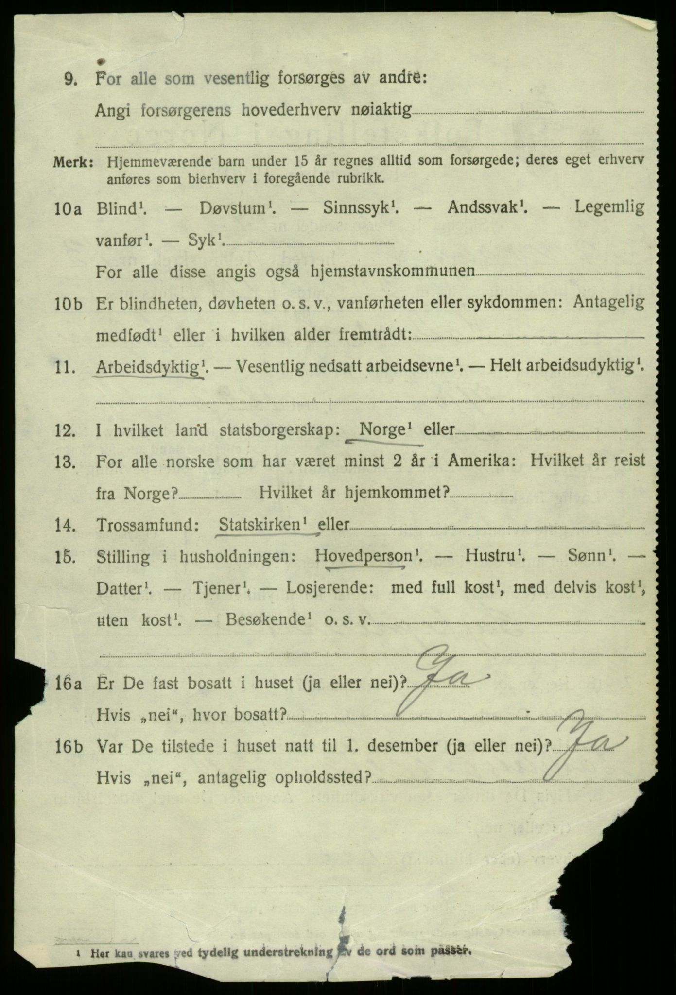 SAB, 1920 census for Samnanger, 1920, p. 5884