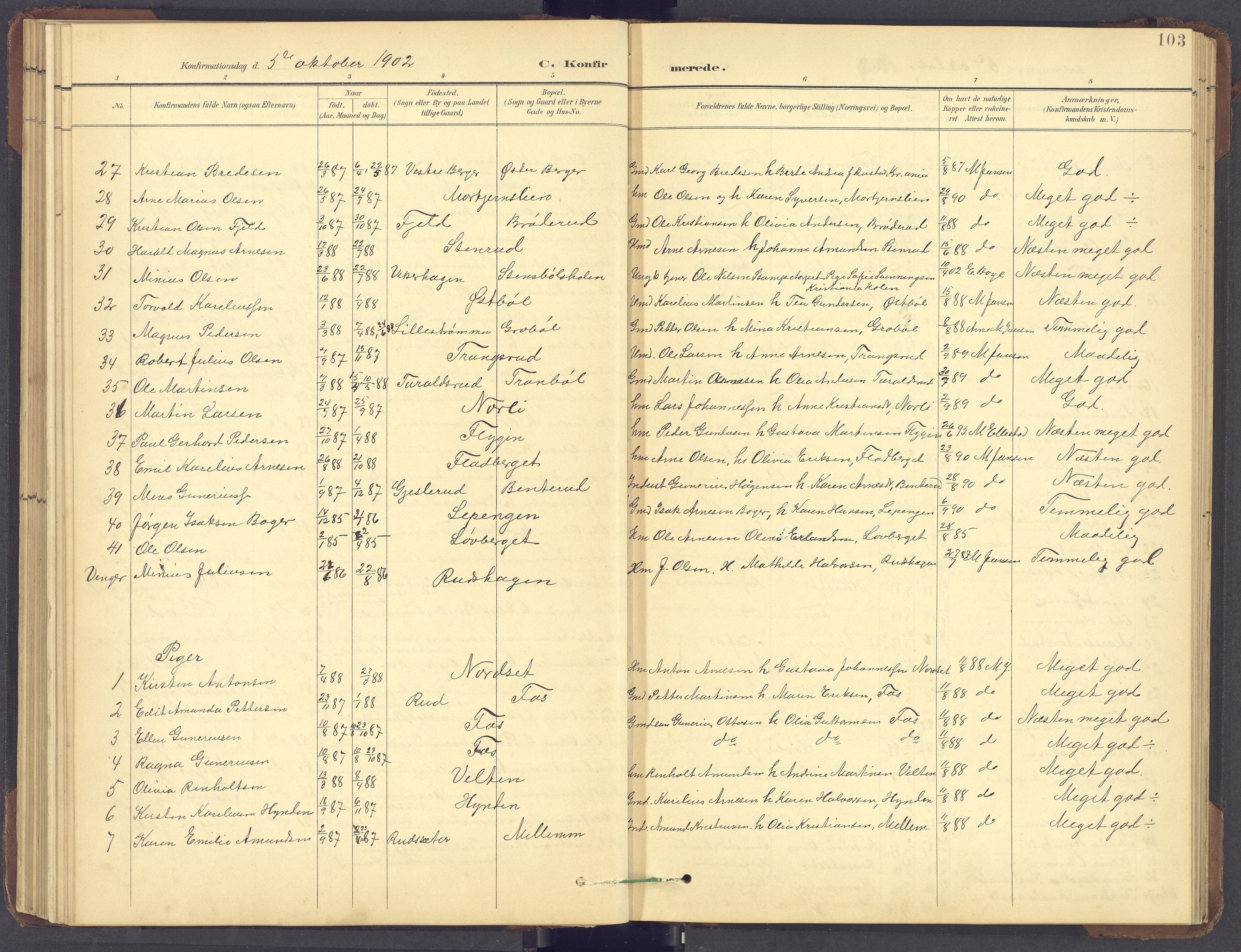 Brandval prestekontor, SAH/PREST-034/H/Ha/Hab/L0002: Parish register (copy) no. 2, 1895-1904, p. 103