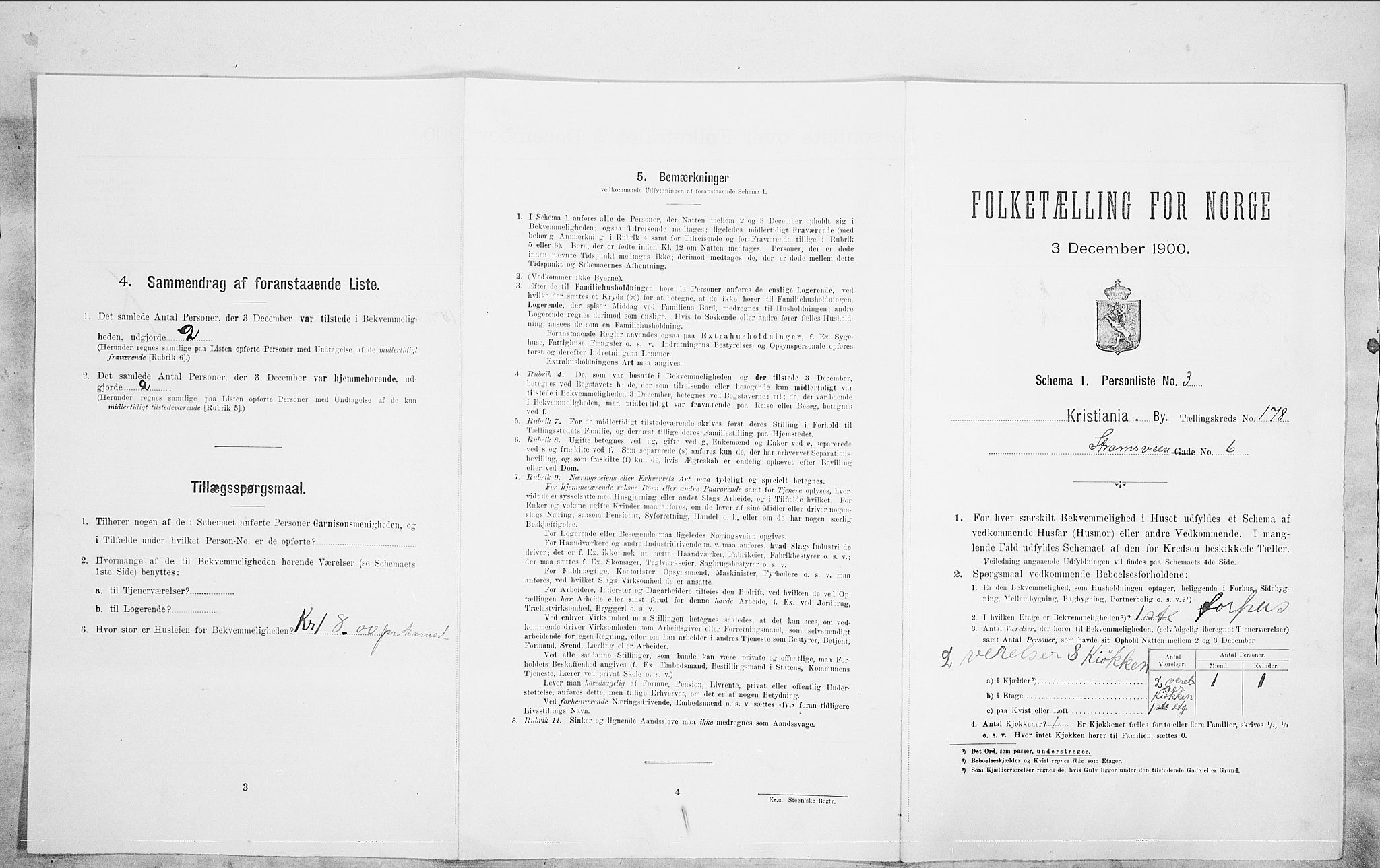 SAO, 1900 census for Kristiania, 1900, p. 93095