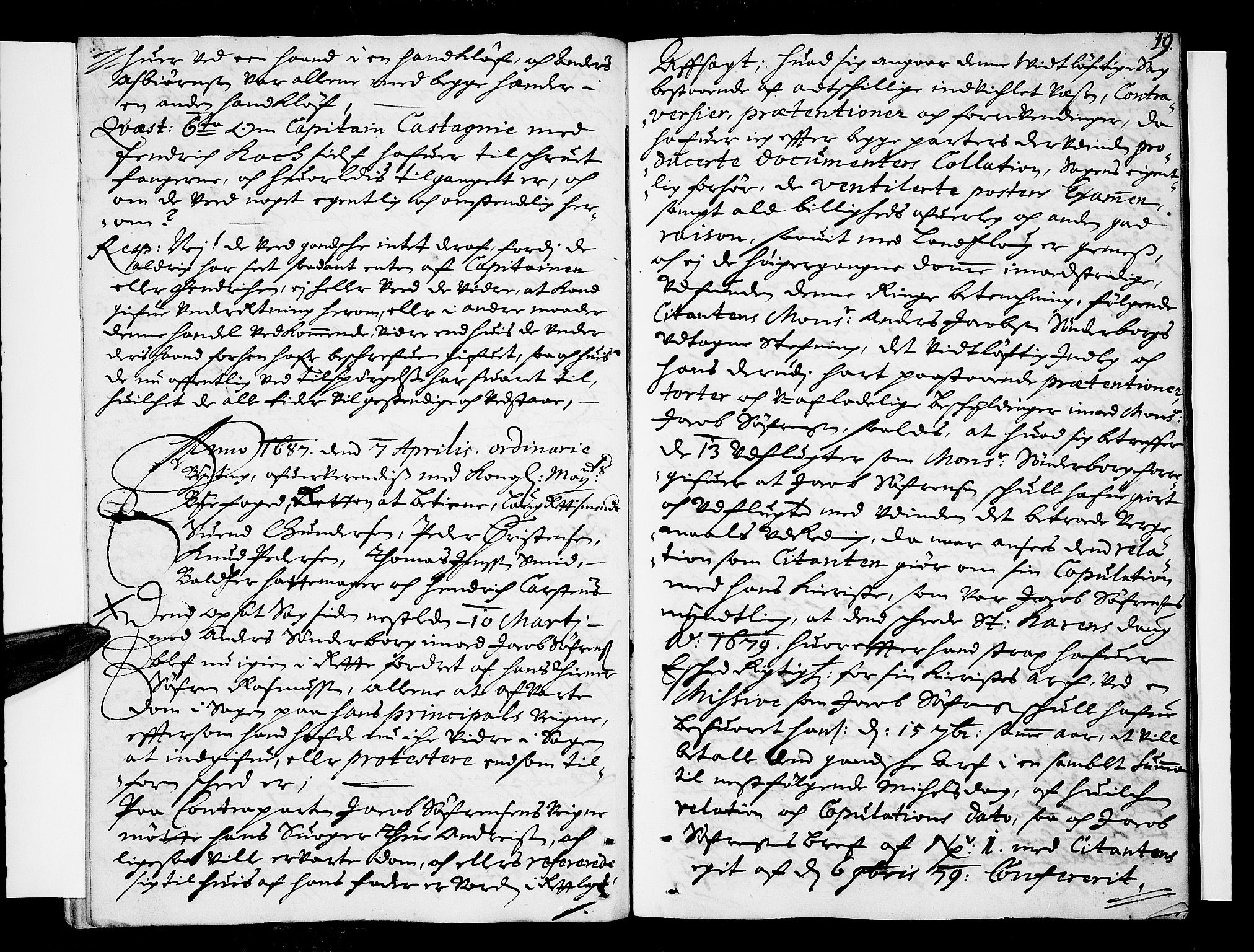 Drammen byfogd, AV/SAKO-A-222/F/Fa/L0018: Tingbok for Bragernes, 1687, p. 18b-19a