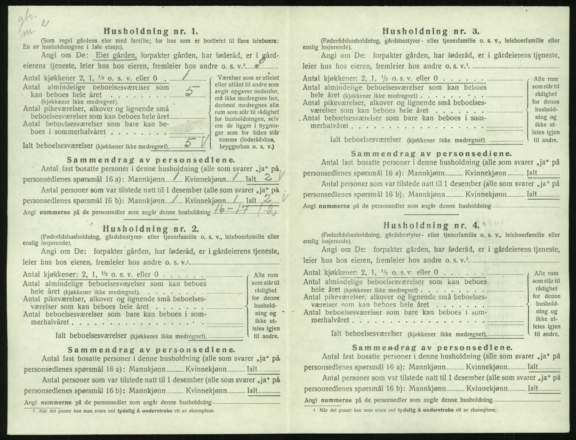 SAK, 1920 census for Feda, 1920, p. 30