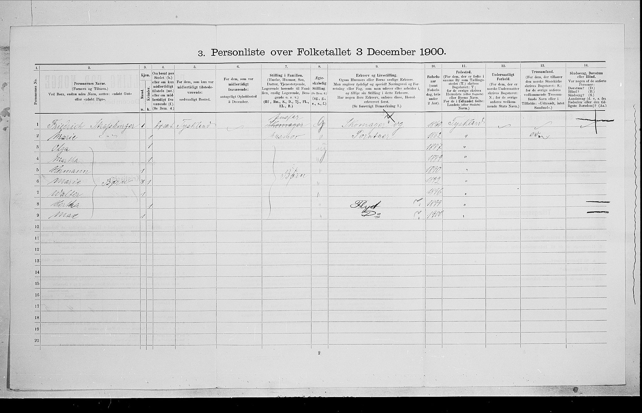 SAO, 1900 census for Kristiania, 1900, p. 73725