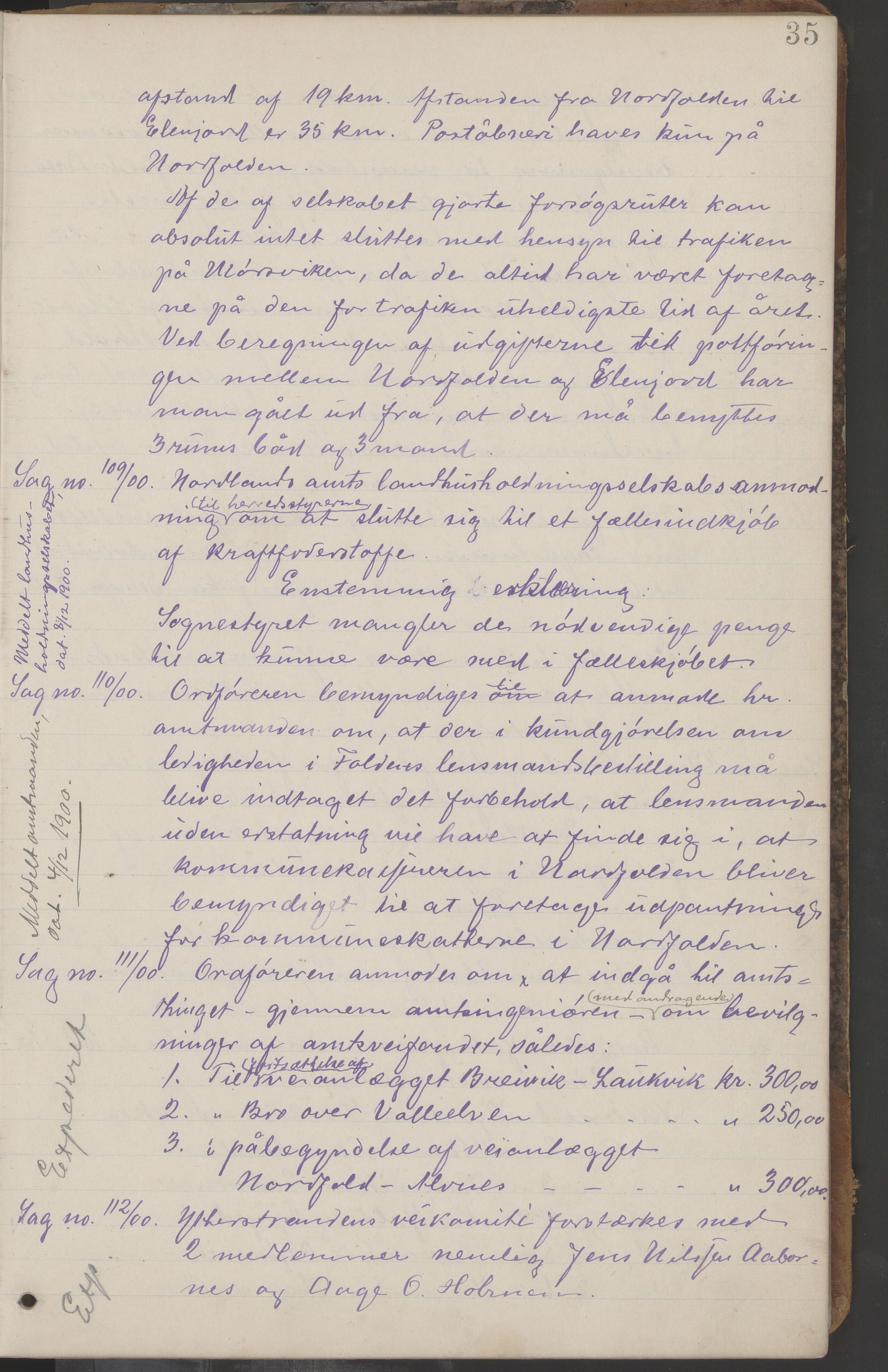 Kjerringøy kommune. Formannskapet, AIN/K-18441.150/A/Aa/L0002: Forhandlingsprotokoll Norfolden- Kjerringø formanskap, 1900-1911