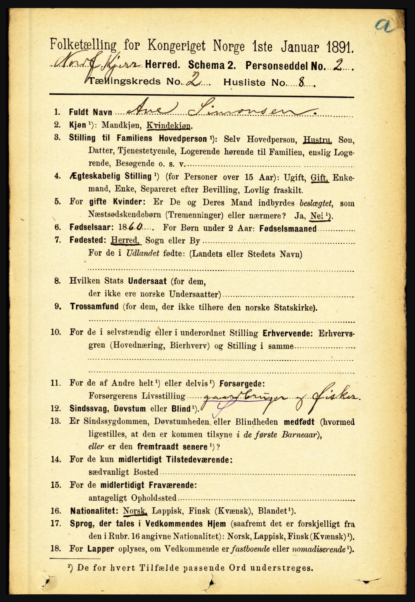 RA, 1891 census for 1846 Nordfold-Kjerringøy, 1891, p. 480