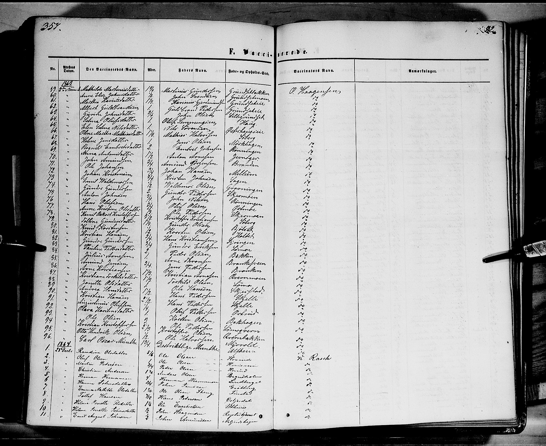 Elverum prestekontor, SAH/PREST-044/H/Ha/Haa/L0010: Parish register (official) no. 10, 1857-1868, p. 357