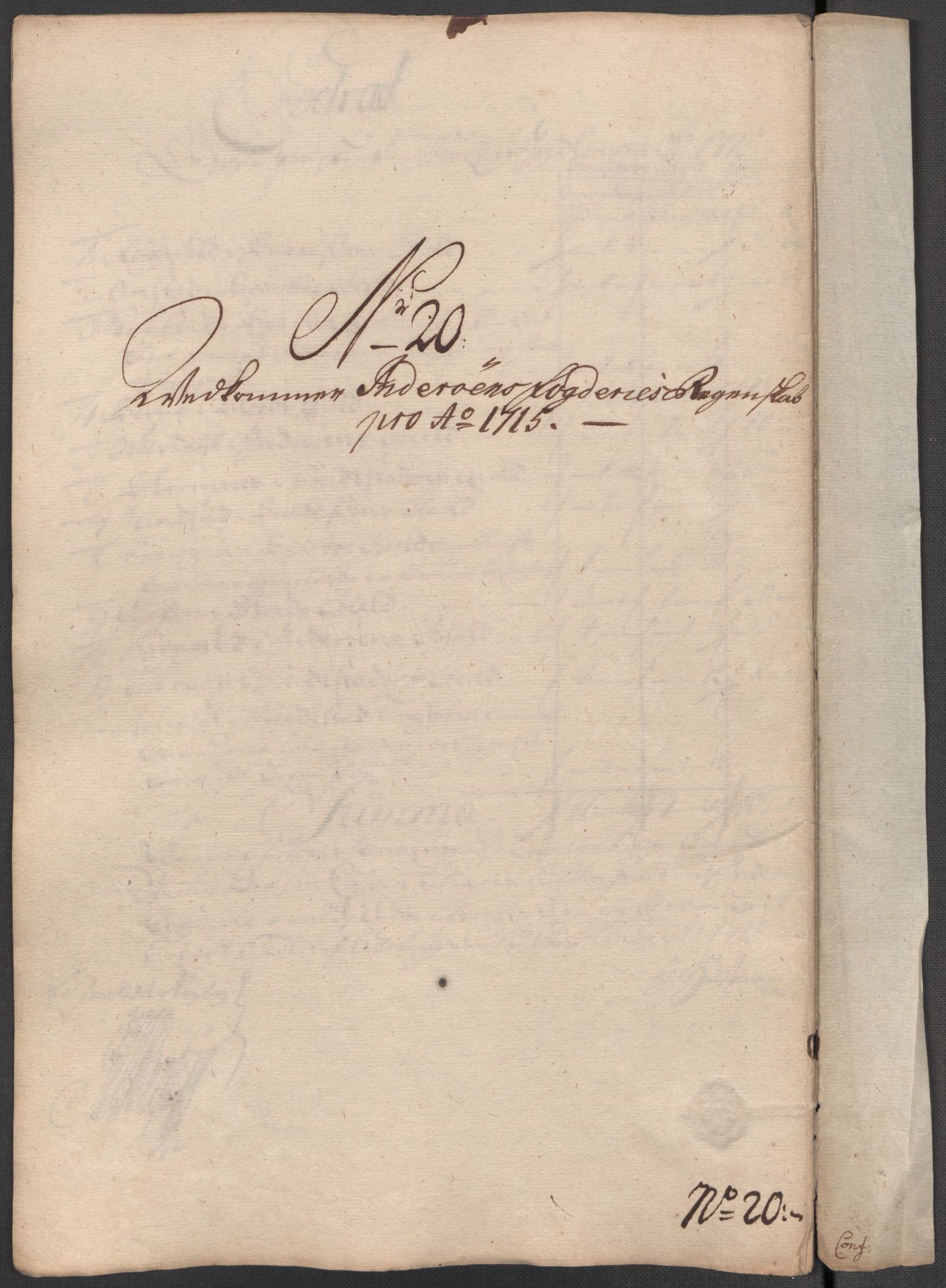 Rentekammeret inntil 1814, Reviderte regnskaper, Fogderegnskap, RA/EA-4092/R63/L4323: Fogderegnskap Inderøy, 1715, p. 262