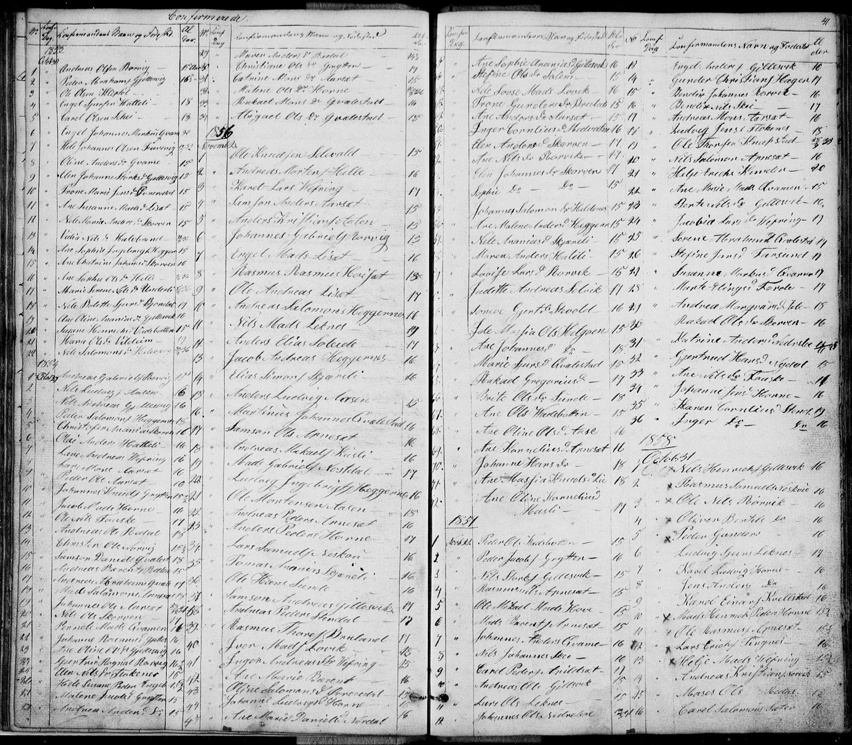 Førde sokneprestembete, SAB/A-79901/H/Hab: Parish register (copy) no. E 0, 1853-1880, p. 41