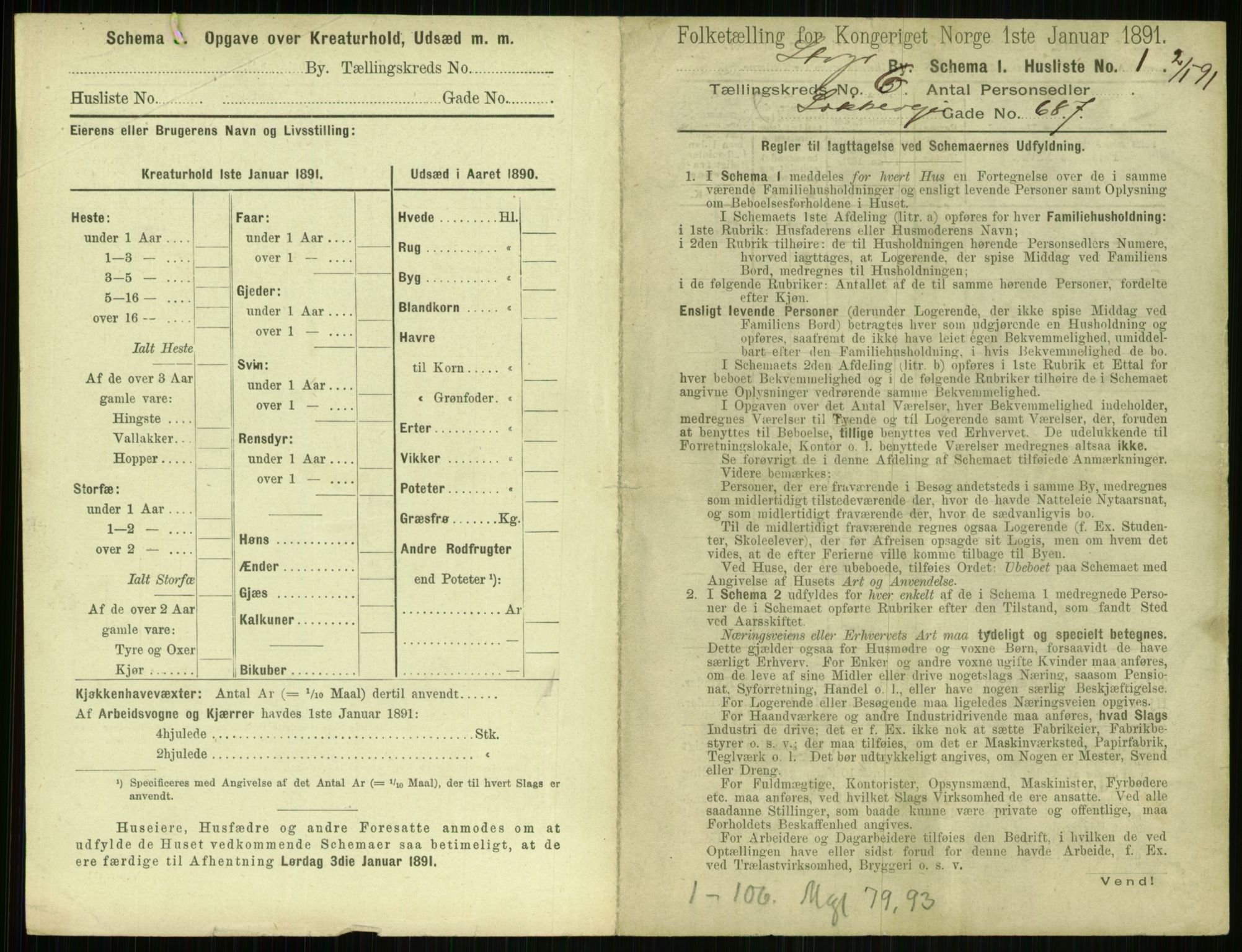 RA, 1891 census for 1103 Stavanger, 1891, p. 1081