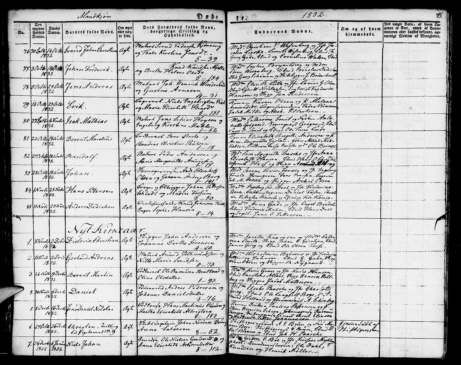 Nykirken Sokneprestembete, SAB/A-77101/H/Haa/L0012: Parish register (official) no. A 12, 1821-1844, p. 75