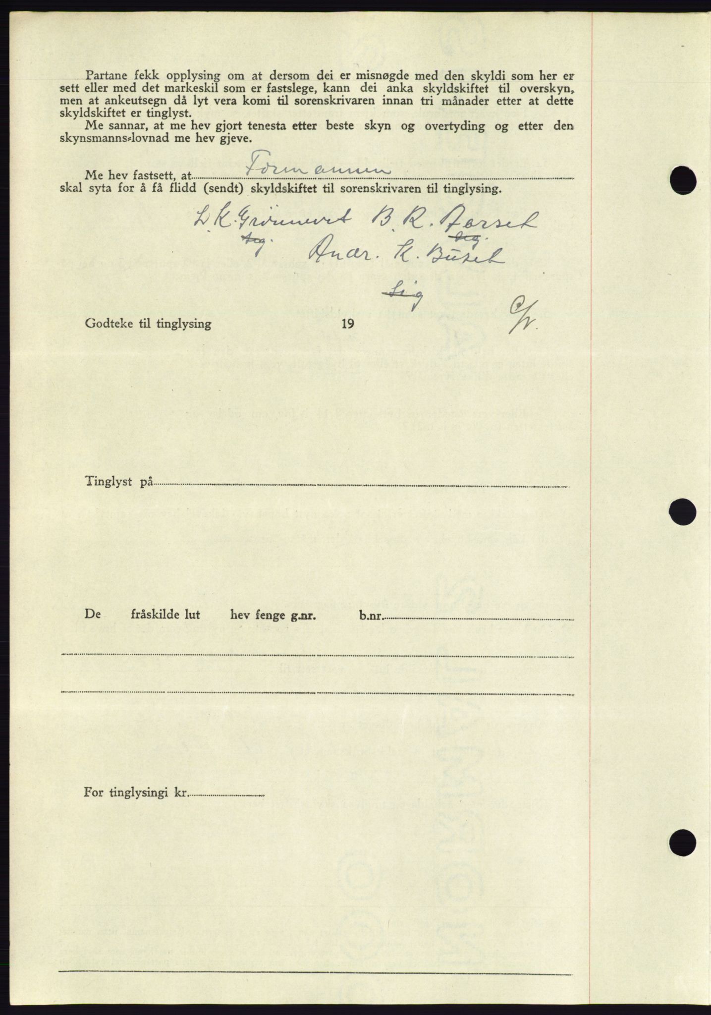 Søre Sunnmøre sorenskriveri, AV/SAT-A-4122/1/2/2C/L0077: Mortgage book no. 3A, 1945-1946, Diary no: : 758/1945