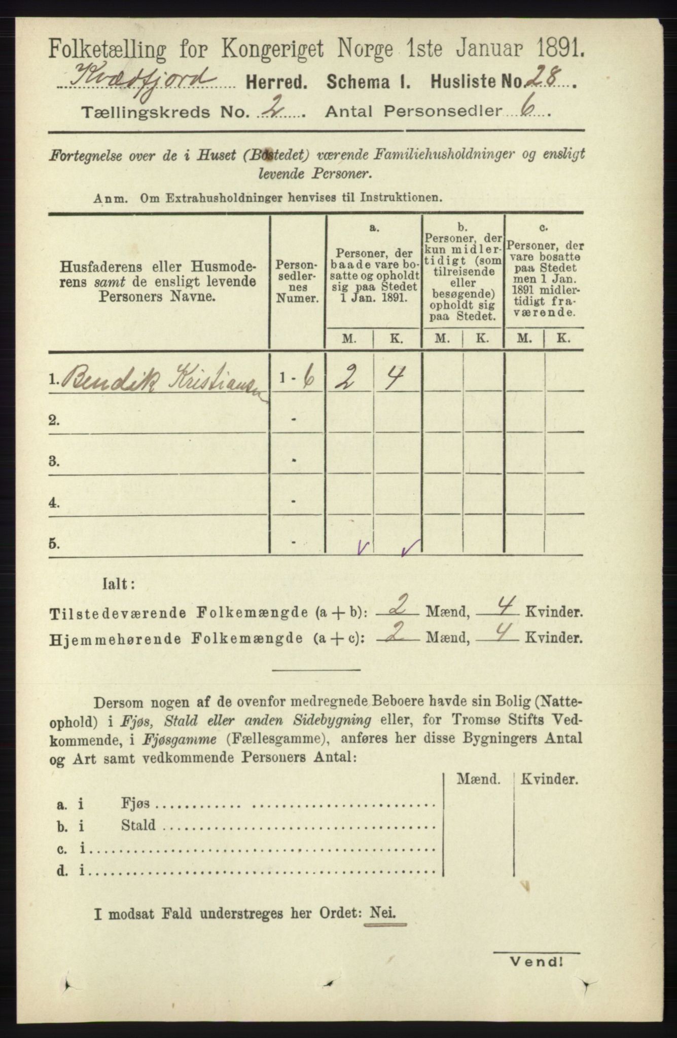 RA, 1891 census for 1911 Kvæfjord, 1891, p. 655