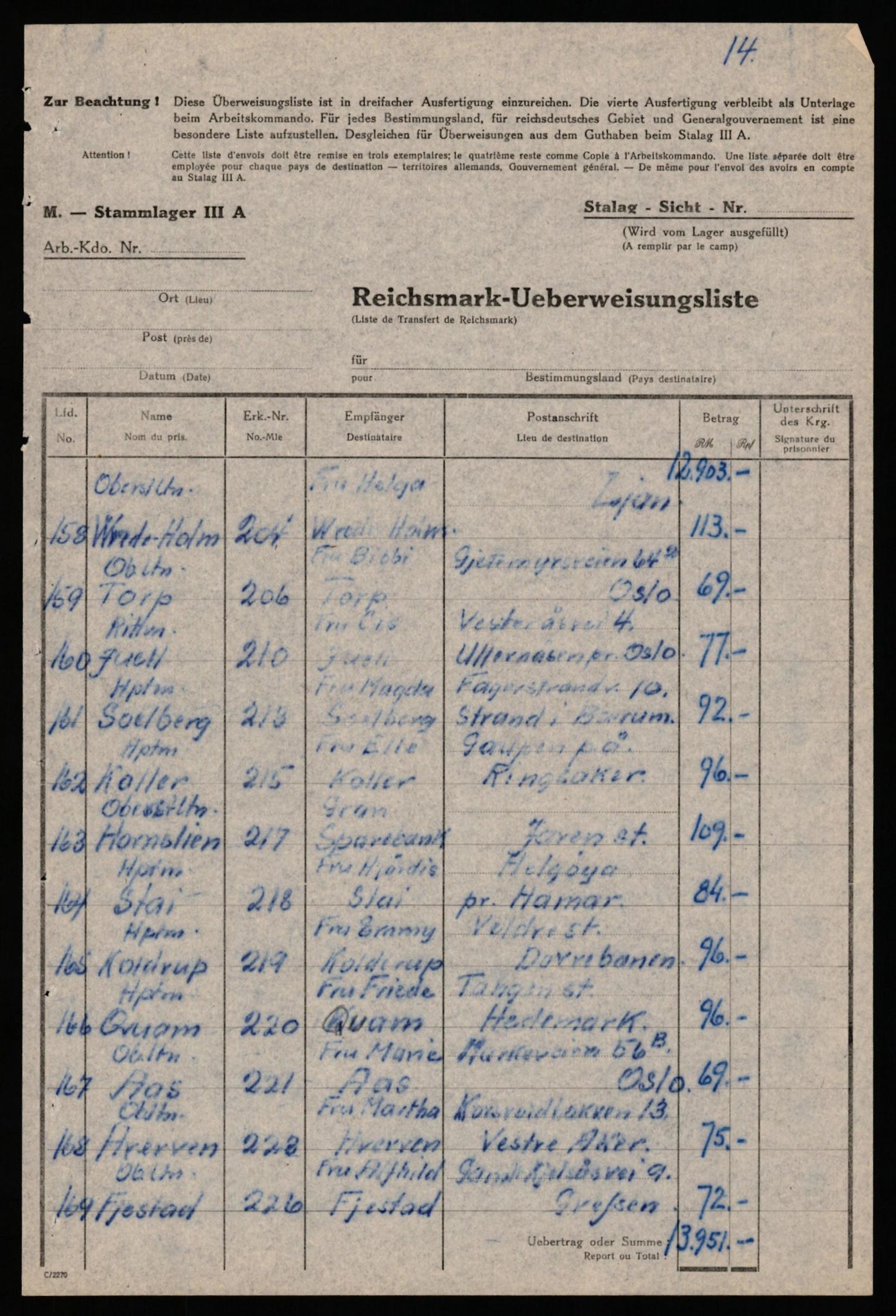 Forsvaret, Forsvarets krigshistoriske avdeling, AV/RA-RAFA-2017/Y/Yf/L0202: II-C-11-2103-2104  -  Norske offiserer i krigsfangenskap, 1940-1945, p. 269