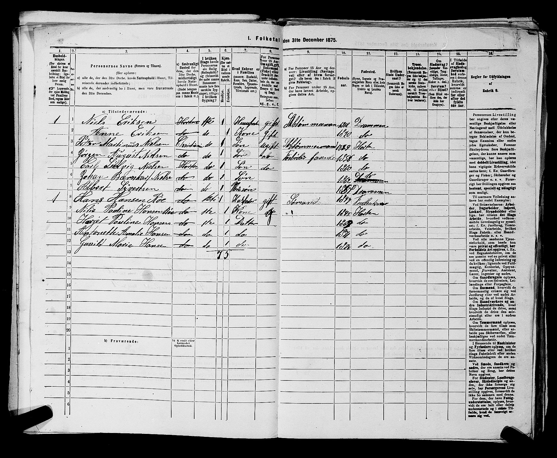 SAKO, 1875 census for 0703P Horten, 1875, p. 903