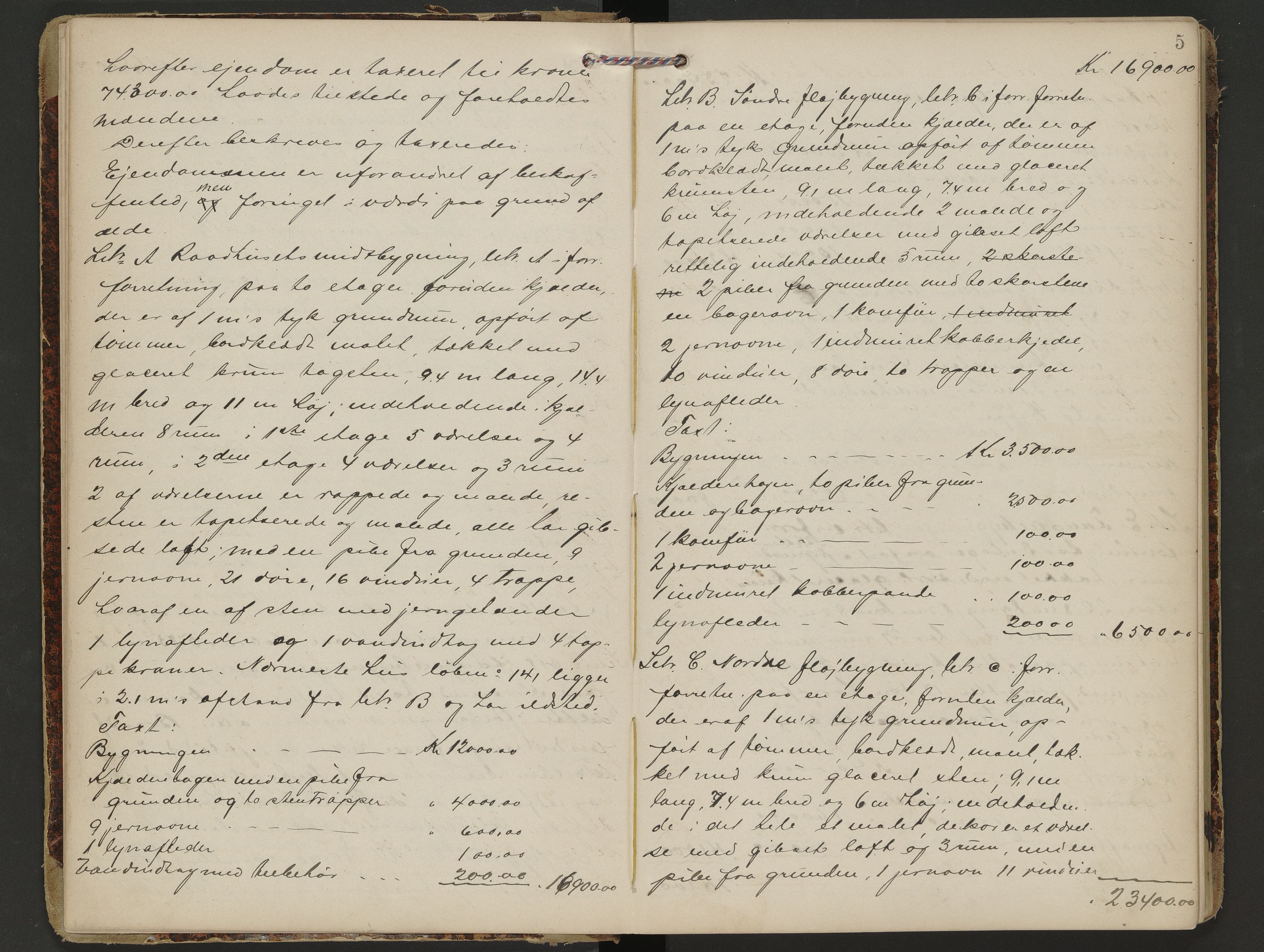 Norges Brannkasse Kristiansund, AV/SAT-A-4776/A/L0003: Branntakstprotokoll, 1900-1903, p. 4b-5a