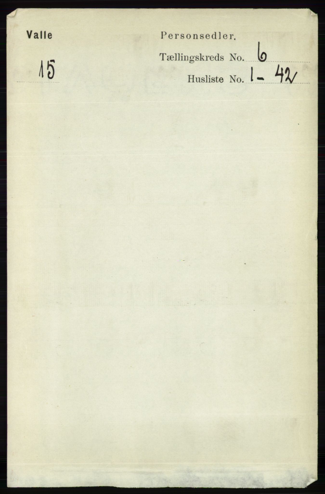 RA, 1891 census for 0940 Valle, 1891, p. 1679