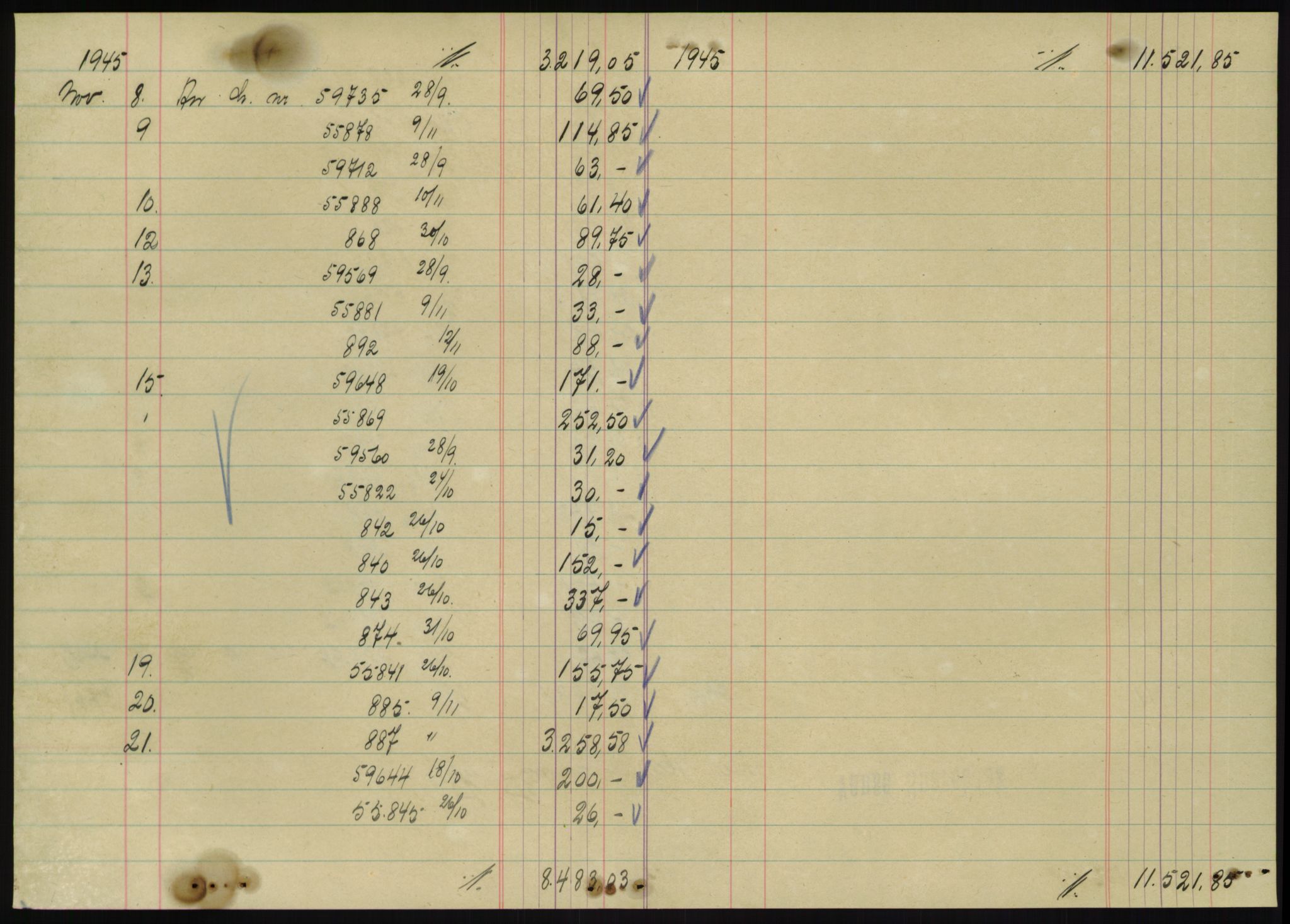 Forsvarsdepartementet, 10. kontor / Oppgjørskontoret, AV/RA-RAFA-1225/D/Db/L0180: Lista oppgjørskontor, 1942-1952, p. 2070