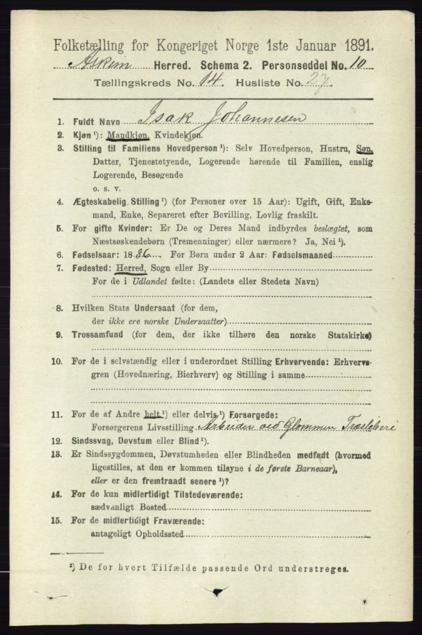 RA, 1891 census for 0124 Askim, 1891, p. 2410