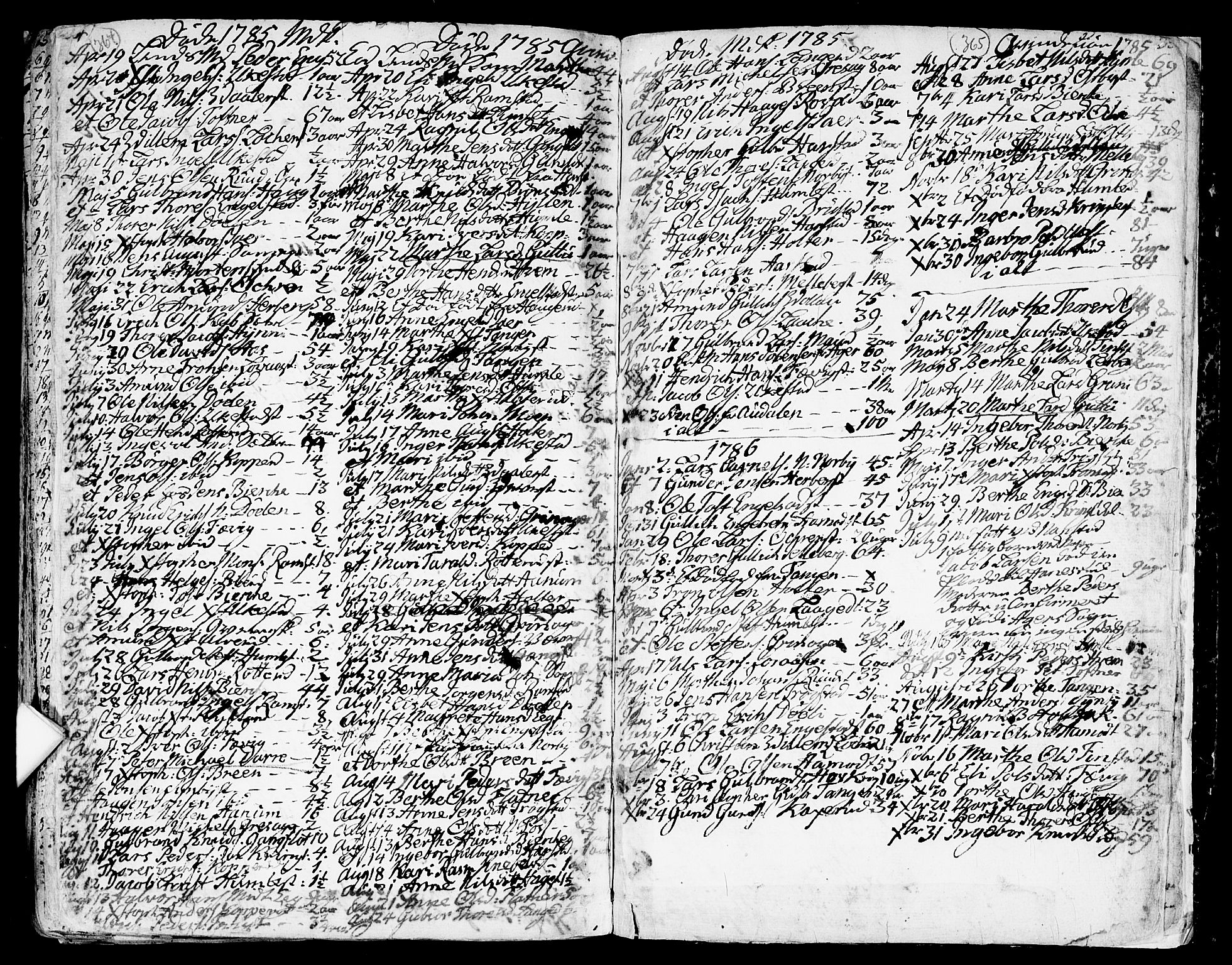 Nannestad prestekontor Kirkebøker, AV/SAO-A-10414a/F/Fa/L0007: Parish register (official) no. I 7, 1754-1791, p. 364-365