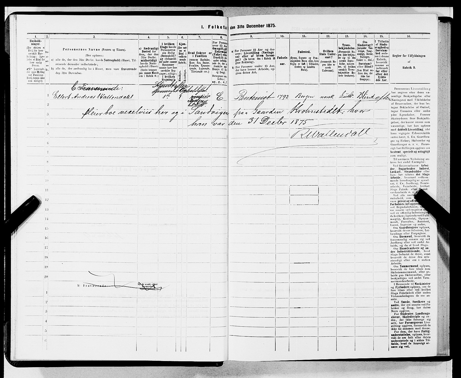 SAB, 1875 census for 1301 Bergen, 1875, p. 2284