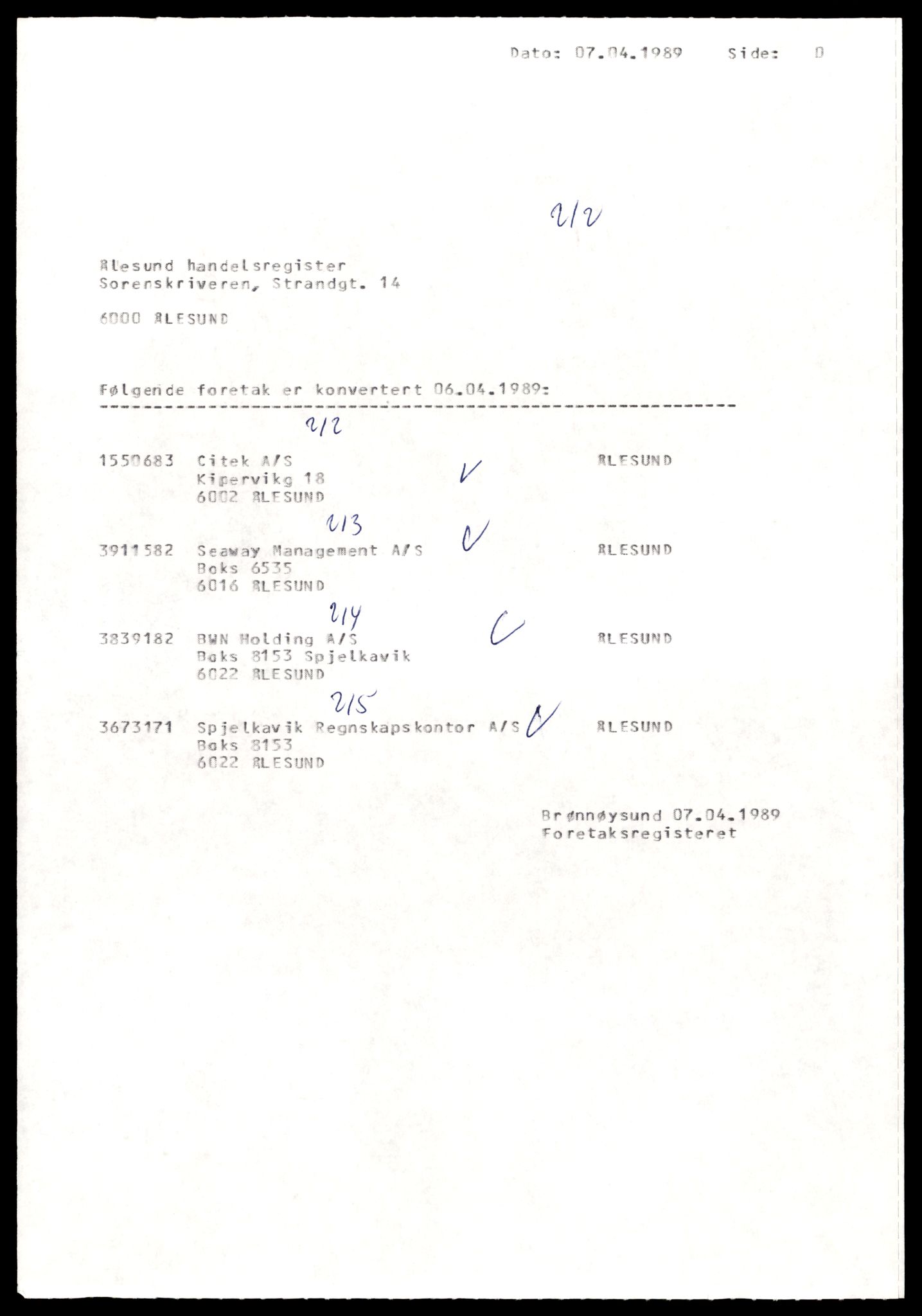 Ålesund sorenskriveri, AV/SAT-A-4383/2/J/Jd/Jde/L0029: Bilag. Aksjeselskap og andelslag Bw - Ci, 1959-1989, p. 5