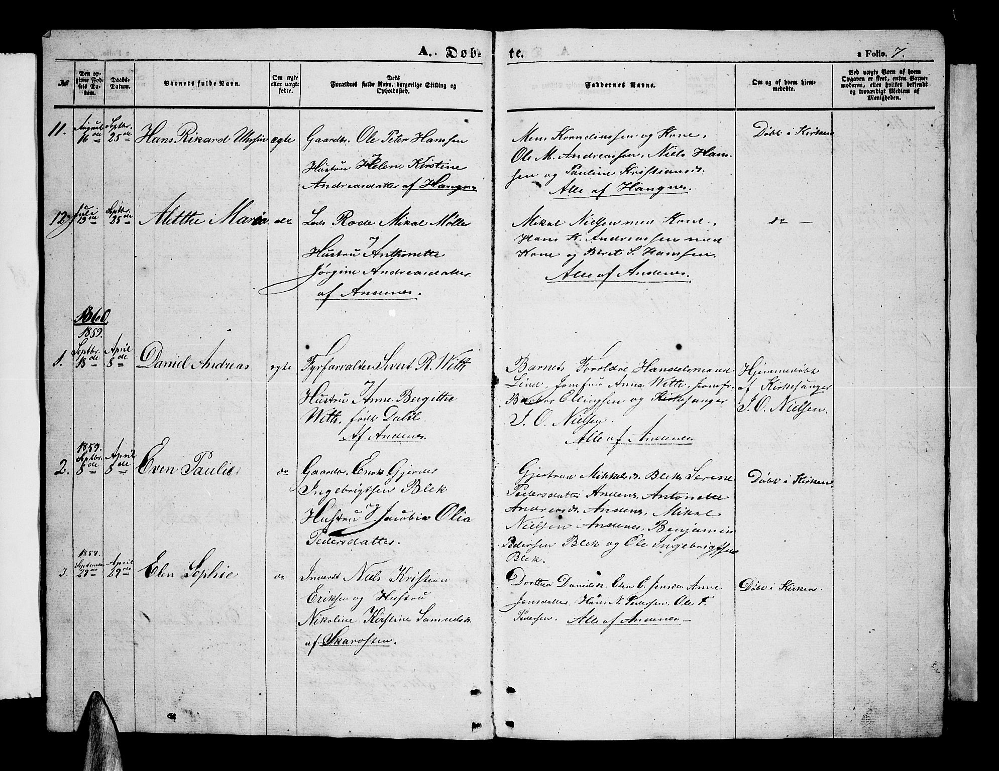 Ministerialprotokoller, klokkerbøker og fødselsregistre - Nordland, AV/SAT-A-1459/899/L1447: Parish register (copy) no. 899C02, 1855-1886, p. 7