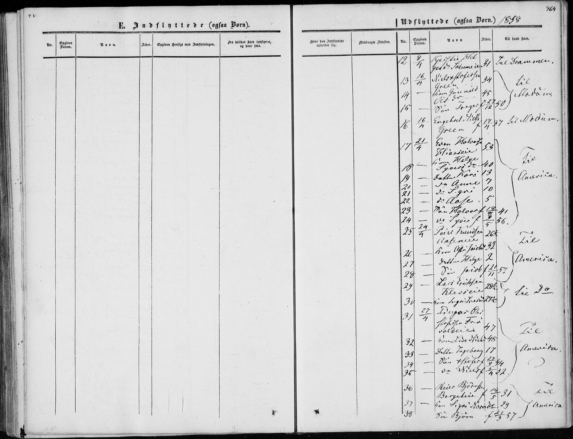 Sigdal kirkebøker, SAKO/A-245/F/Fa/L0008: Parish register (official) no. I 8, 1850-1859, p. 464