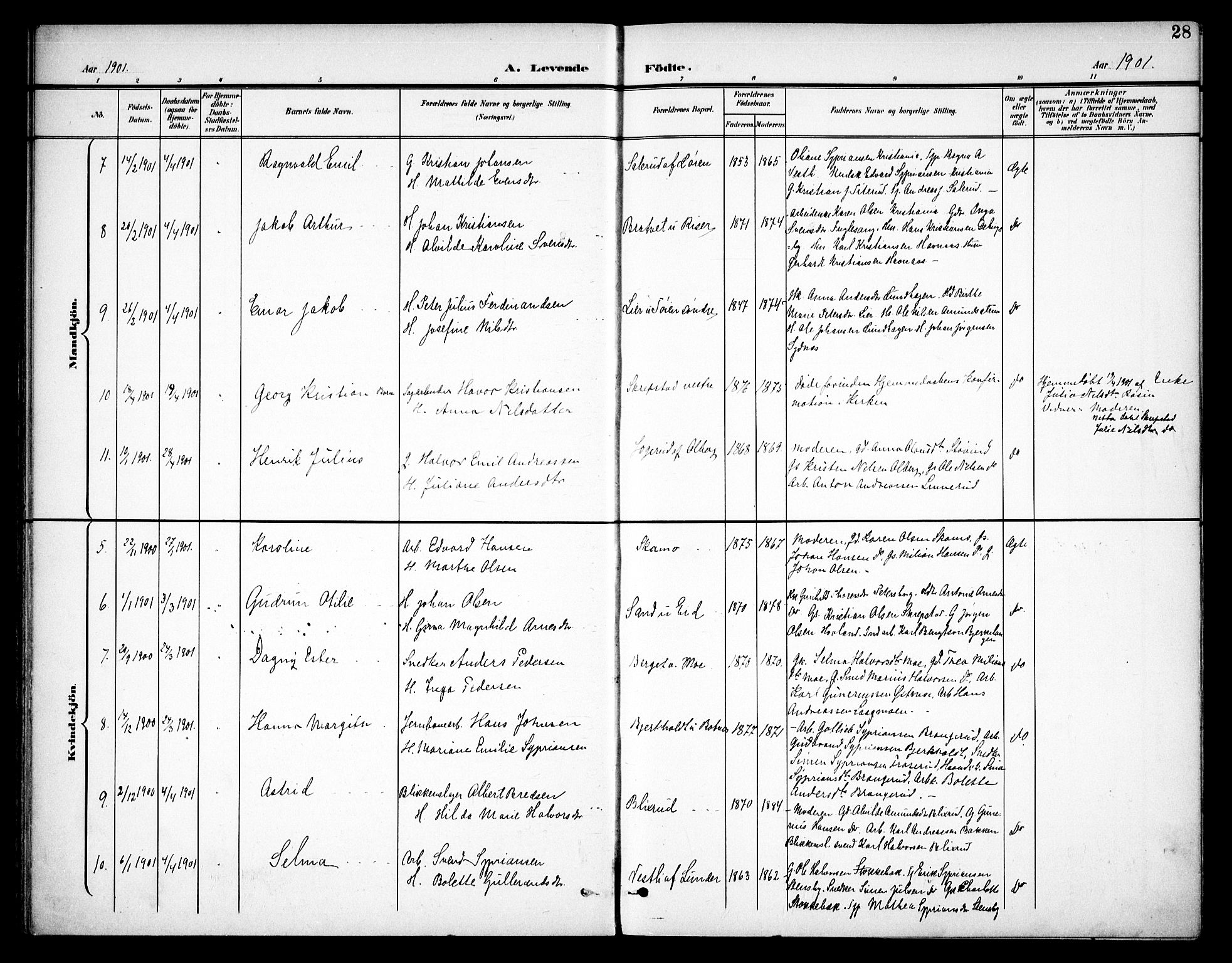 Høland prestekontor Kirkebøker, AV/SAO-A-10346a/F/Fa/L0015: Parish register (official) no. I 15, 1897-1912, p. 28