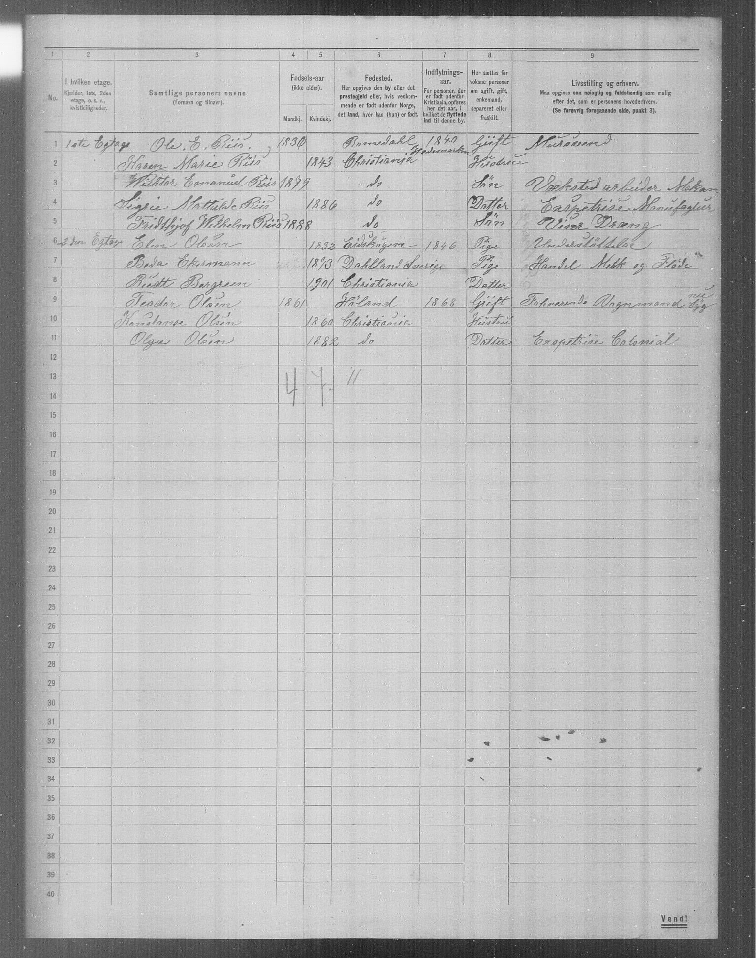 OBA, Municipal Census 1904 for Kristiania, 1904, p. 18918