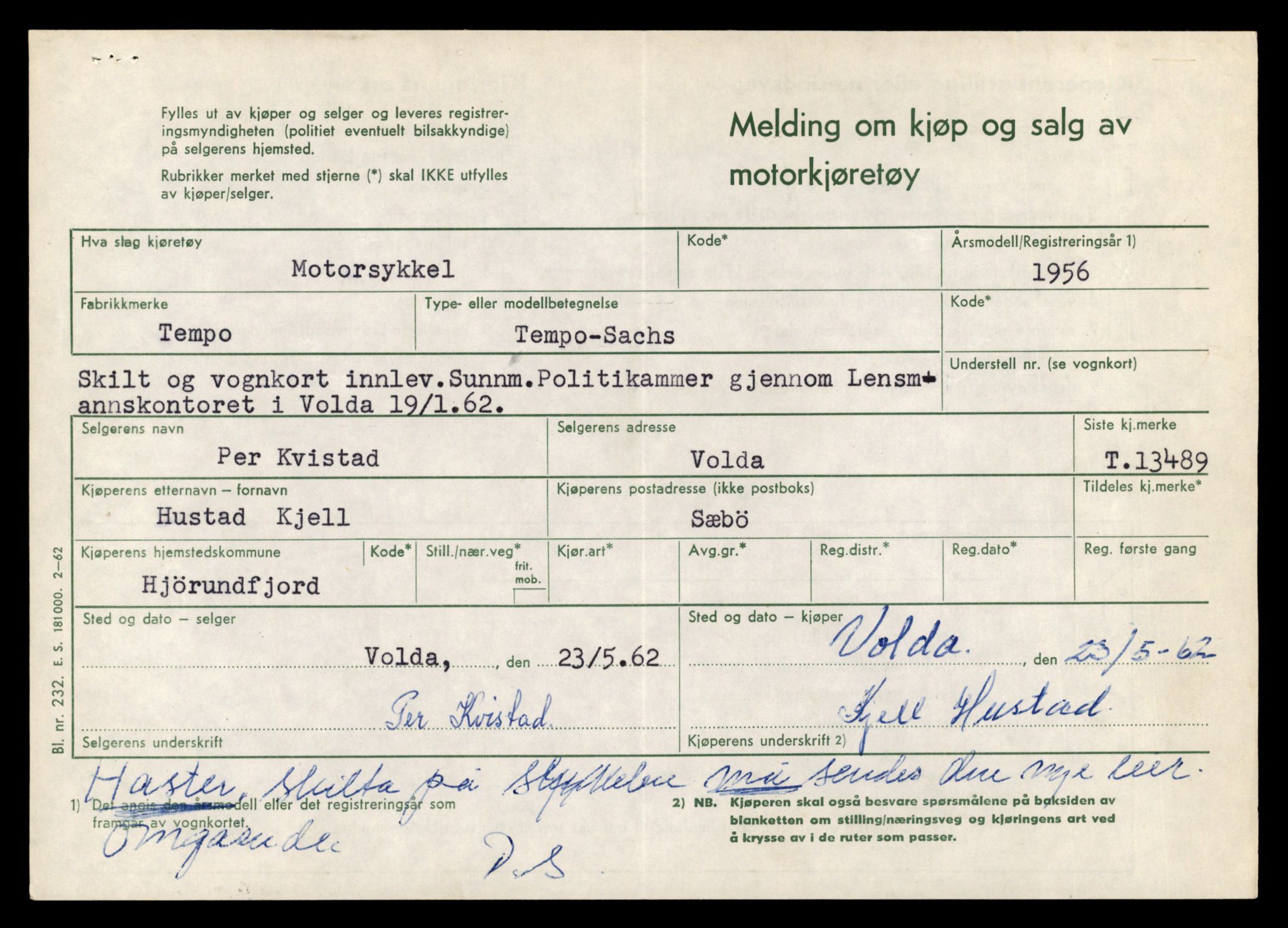 Møre og Romsdal vegkontor - Ålesund trafikkstasjon, AV/SAT-A-4099/F/Fe/L0039: Registreringskort for kjøretøy T 13361 - T 13530, 1927-1998, p. 2249