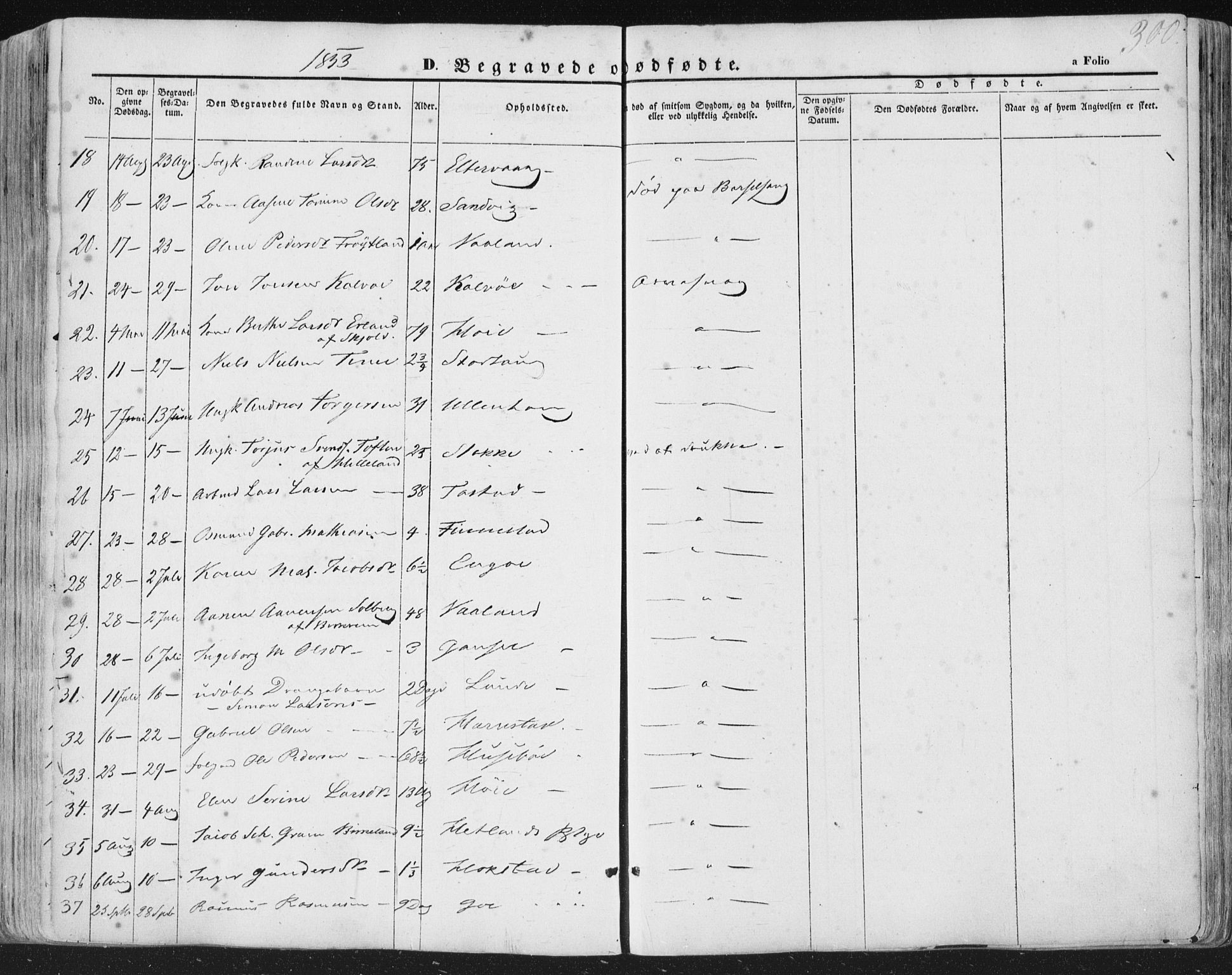 Hetland sokneprestkontor, AV/SAST-A-101826/30/30BA/L0002: Parish register (official) no. A 2, 1849-1869, p. 300