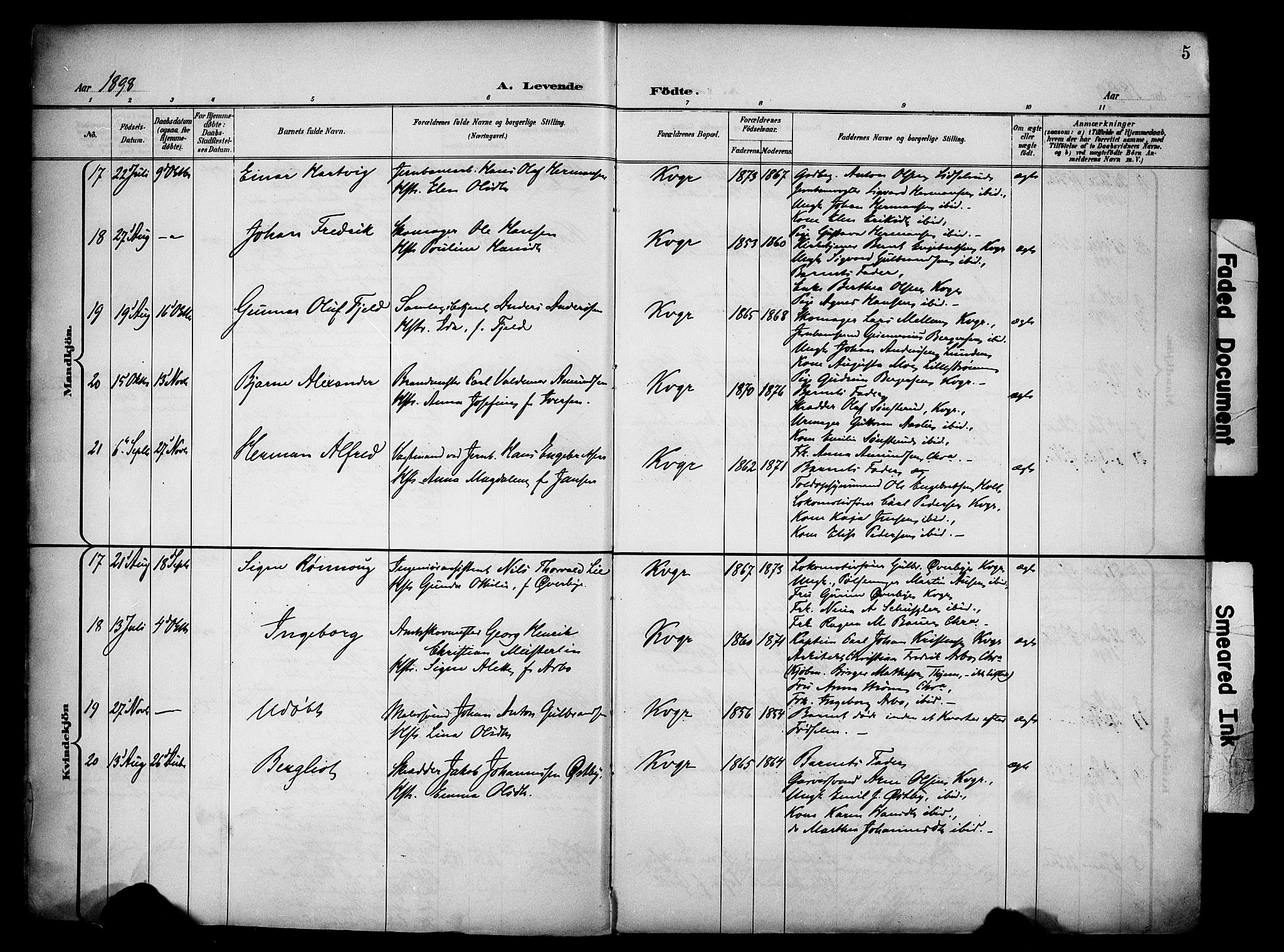 Vinger prestekontor, AV/SAH-PREST-024/H/Ha/Haa/L0016: Parish register (official) no. 16, 1898-1920, p. 5