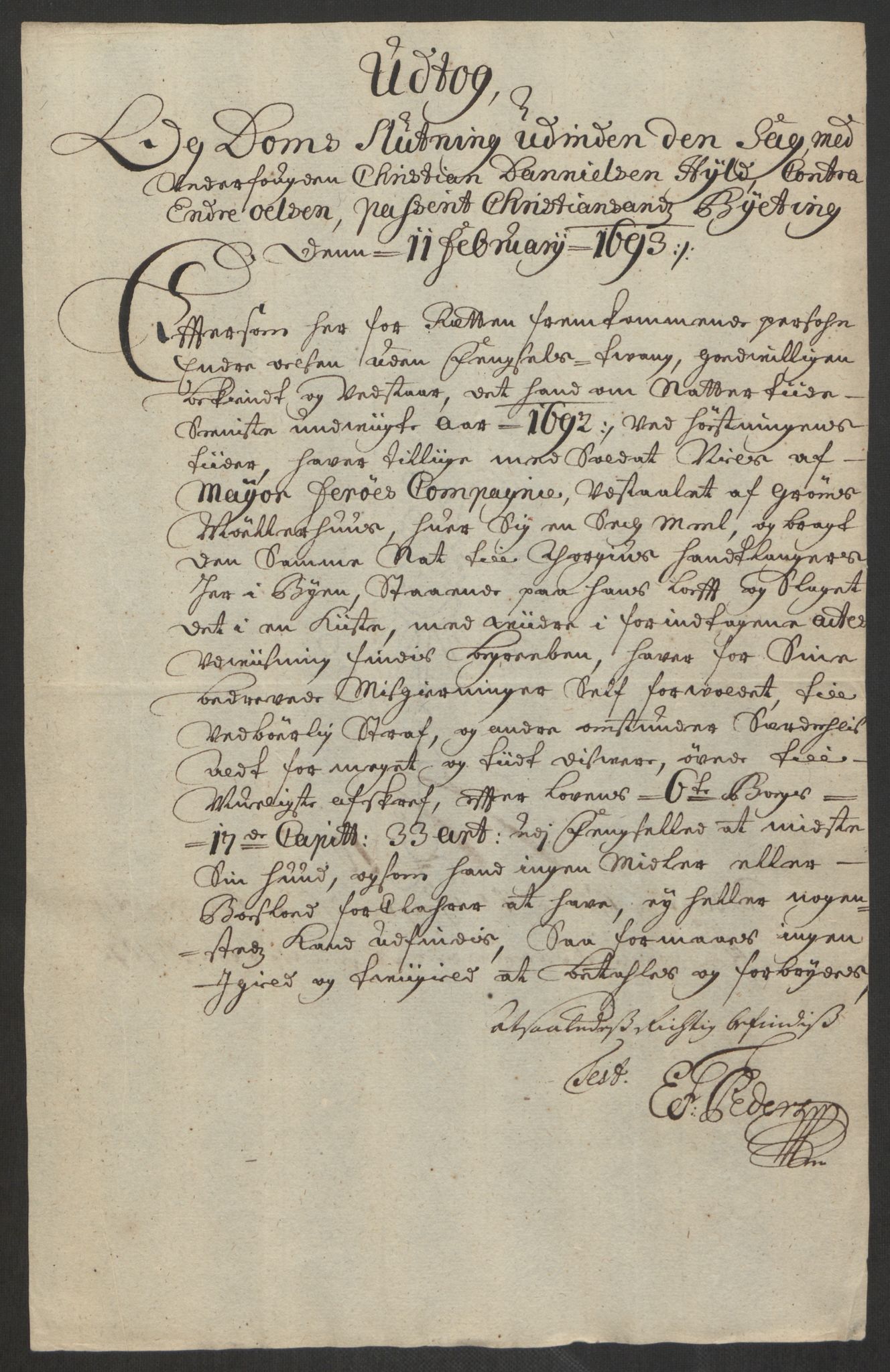 Rentekammeret inntil 1814, Reviderte regnskaper, Byregnskaper, RA/EA-4066/R/Rm/L0285: [M18] Sikt og sakefall, 1681-1718, p. 204