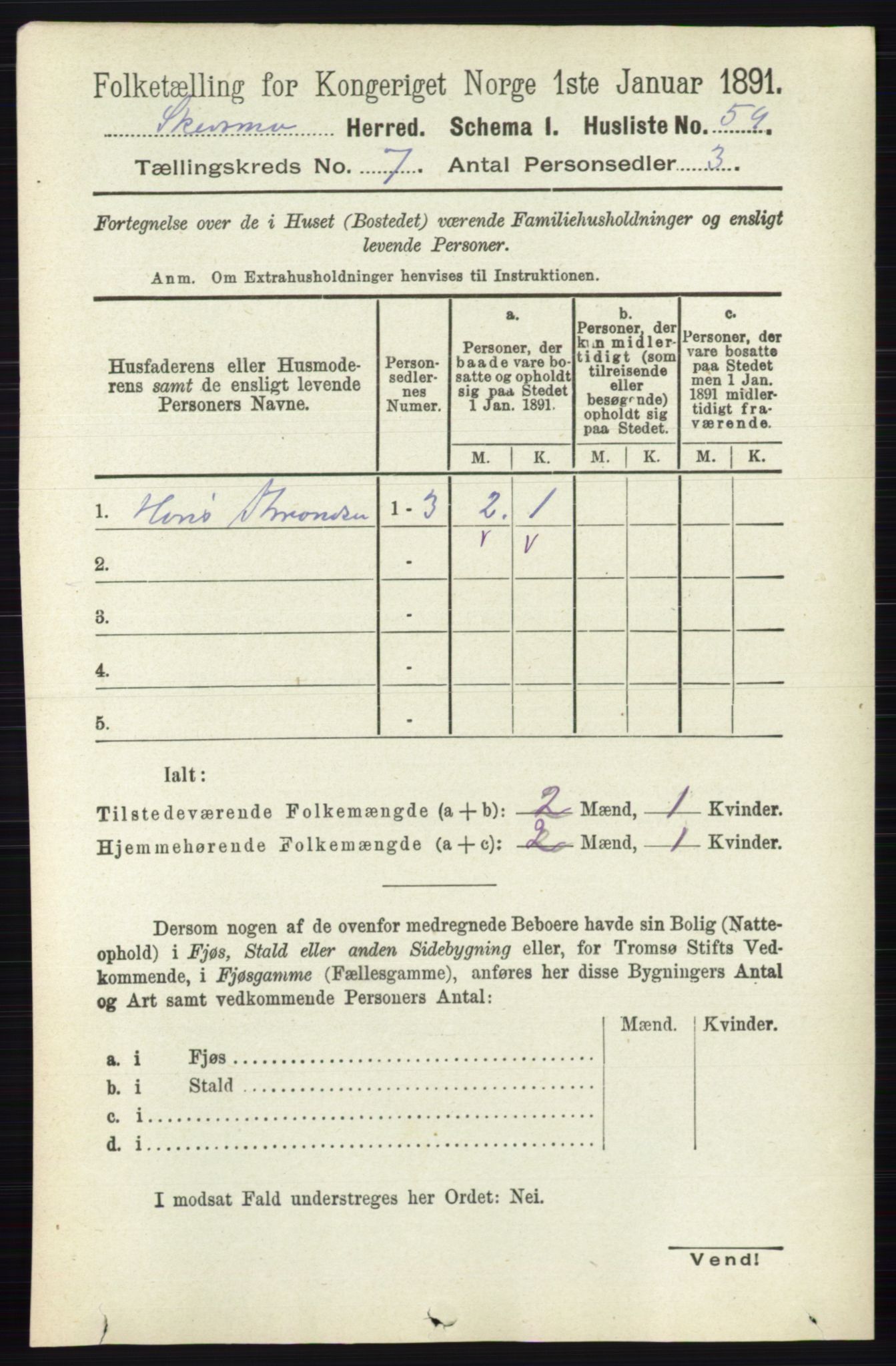 RA, 1891 census for 0231 Skedsmo, 1891, p. 3325