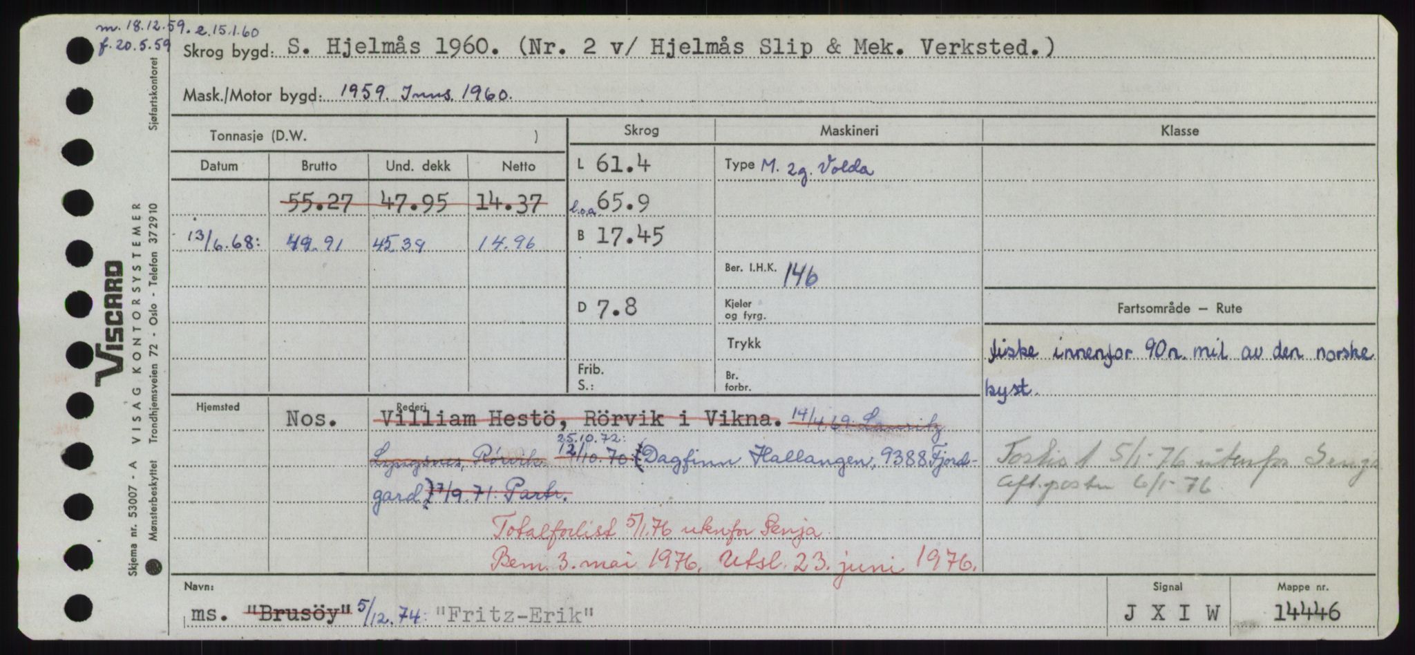 Sjøfartsdirektoratet med forløpere, Skipsmålingen, AV/RA-S-1627/H/Hd/L0011: Fartøy, Fla-Får, p. 491