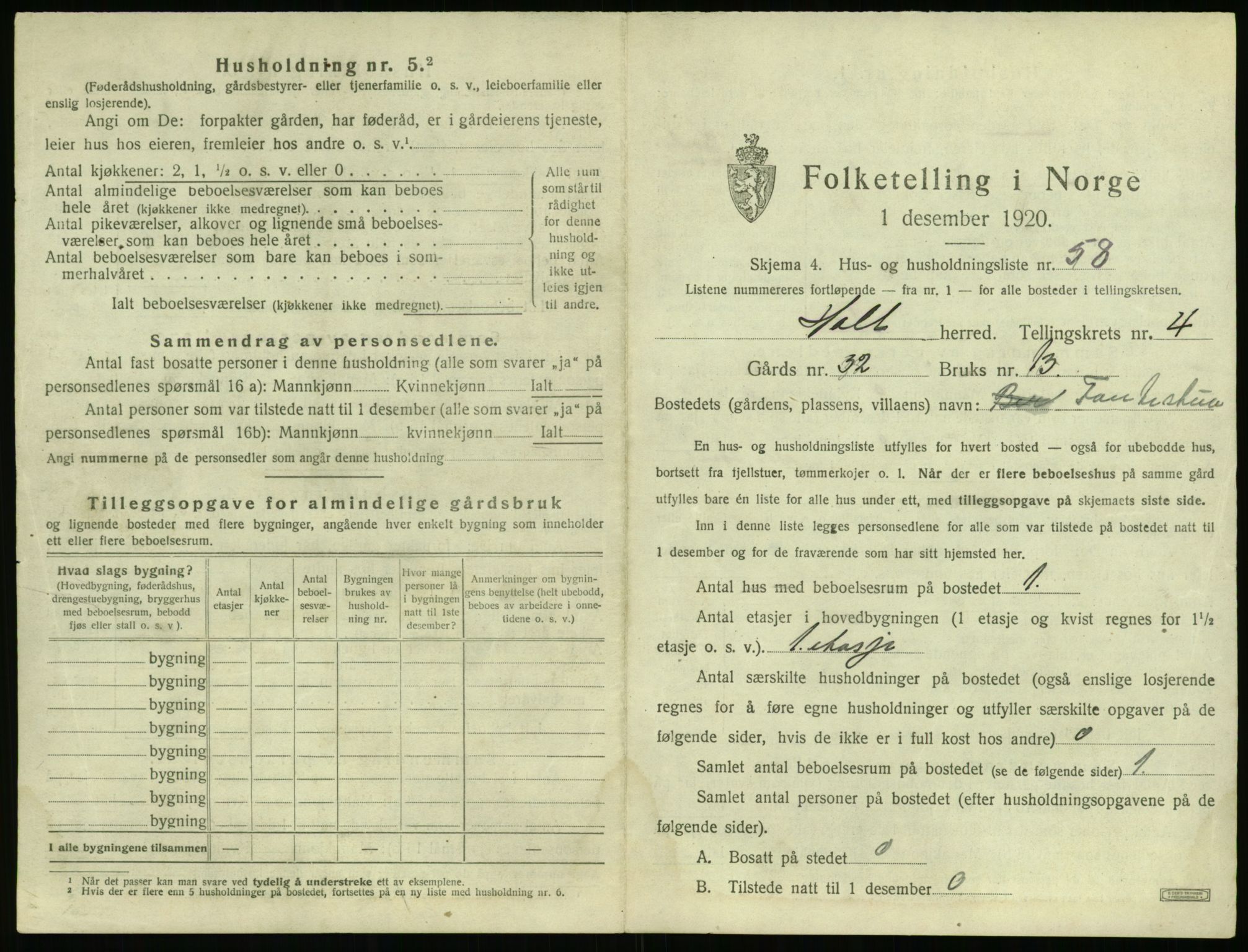 SAK, 1920 census for Holt, 1920, p. 426