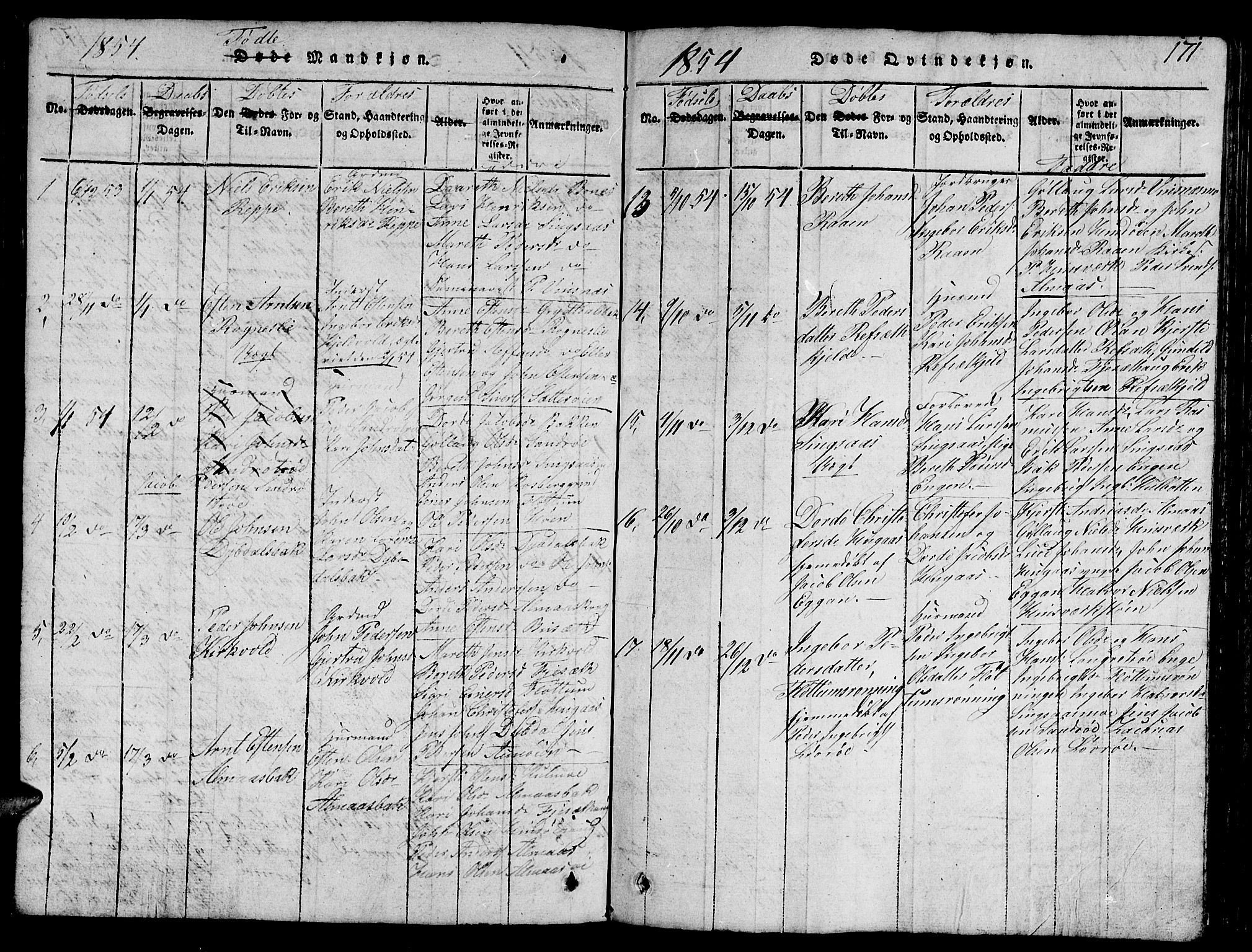 Ministerialprotokoller, klokkerbøker og fødselsregistre - Sør-Trøndelag, SAT/A-1456/688/L1026: Parish register (copy) no. 688C01, 1817-1860, p. 171